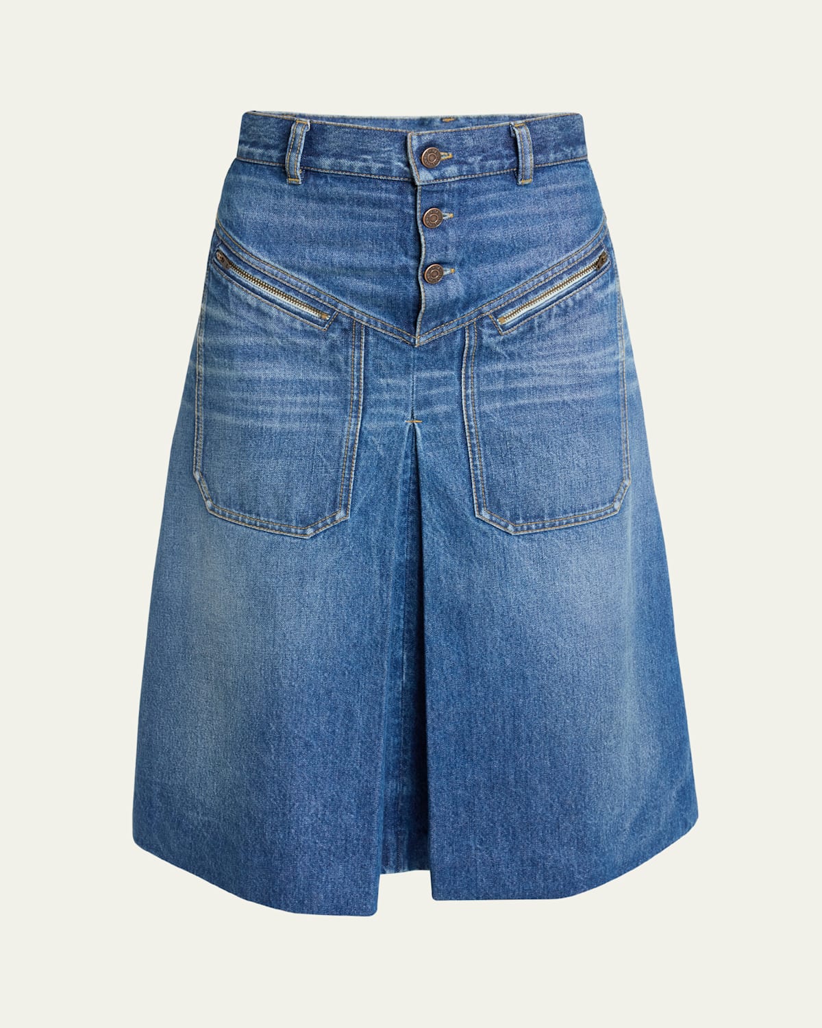 Chloé Cotton Denim Midi Skirt