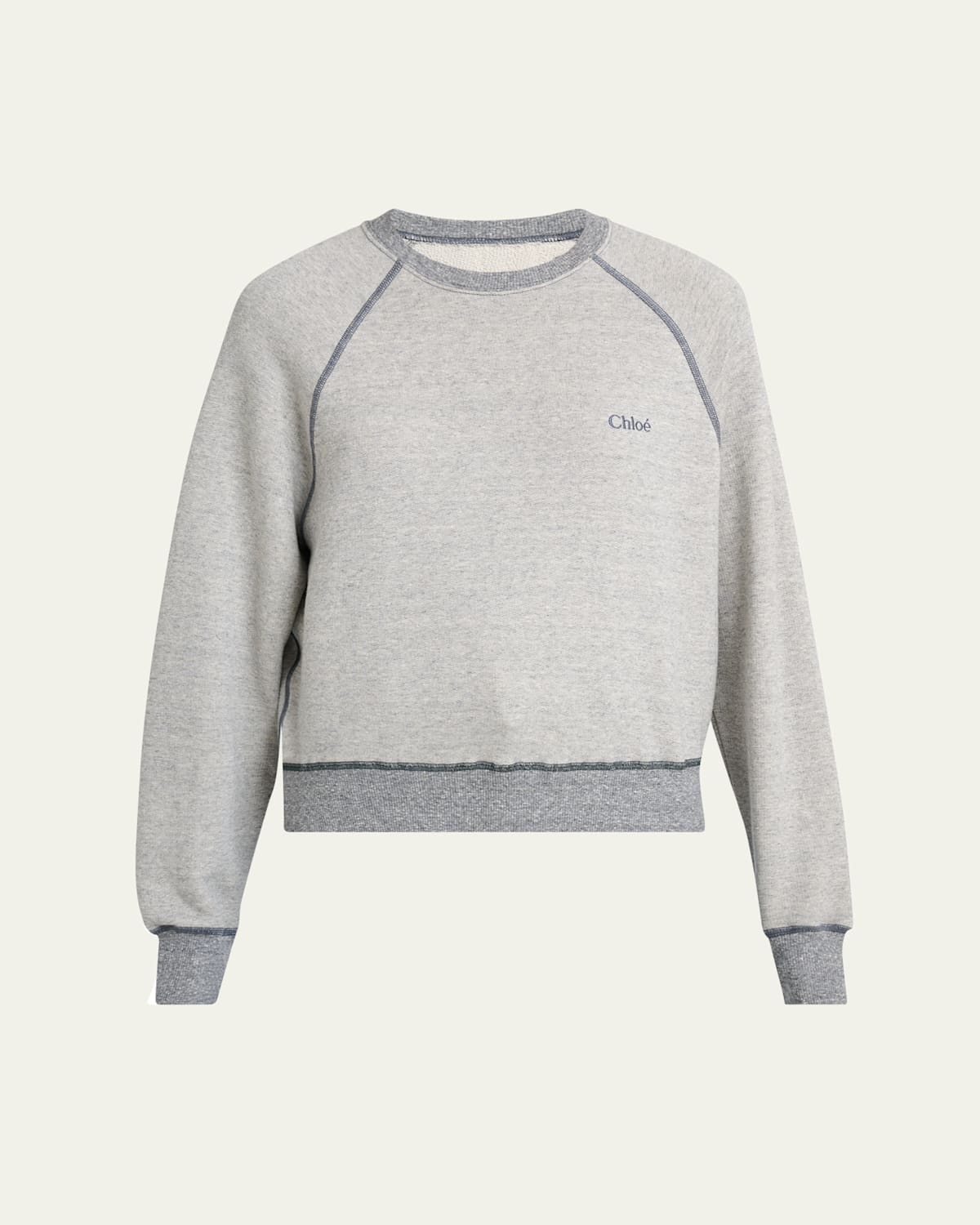 Chloé Chine Cotton Fleece Sweatshirt In Gray