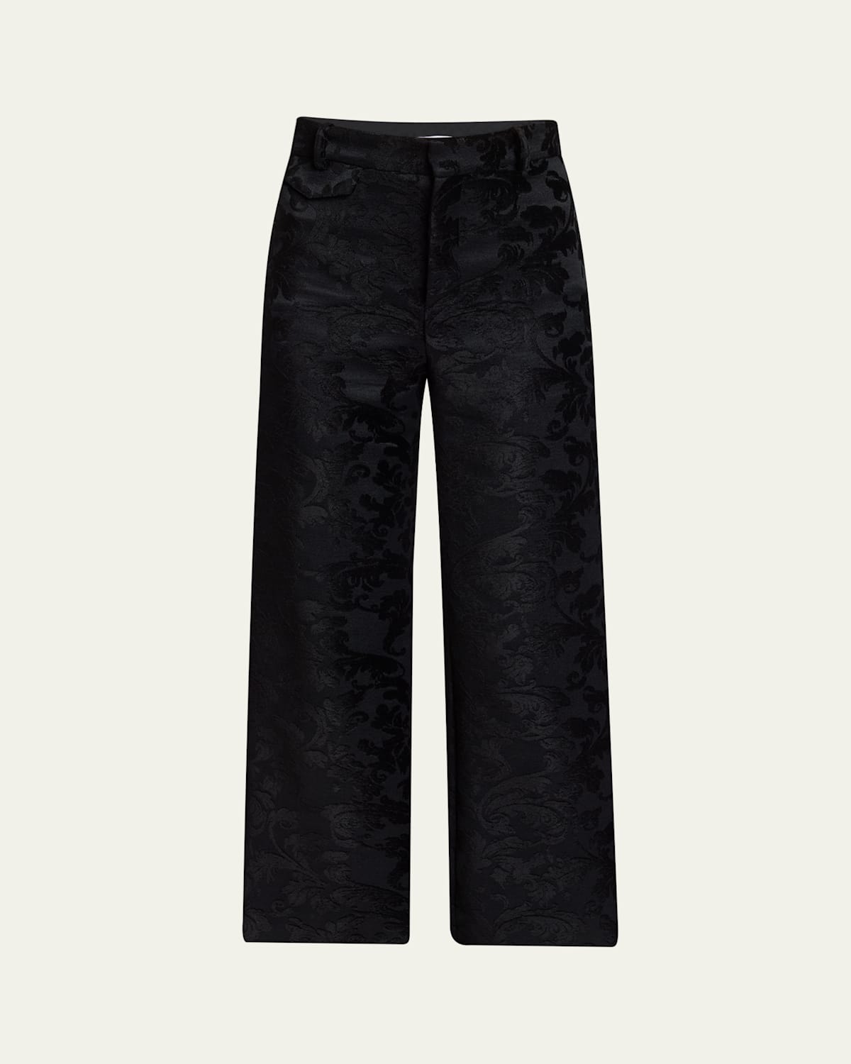 Chloé Baroque Jacquard Flare Ankle Pants In Black