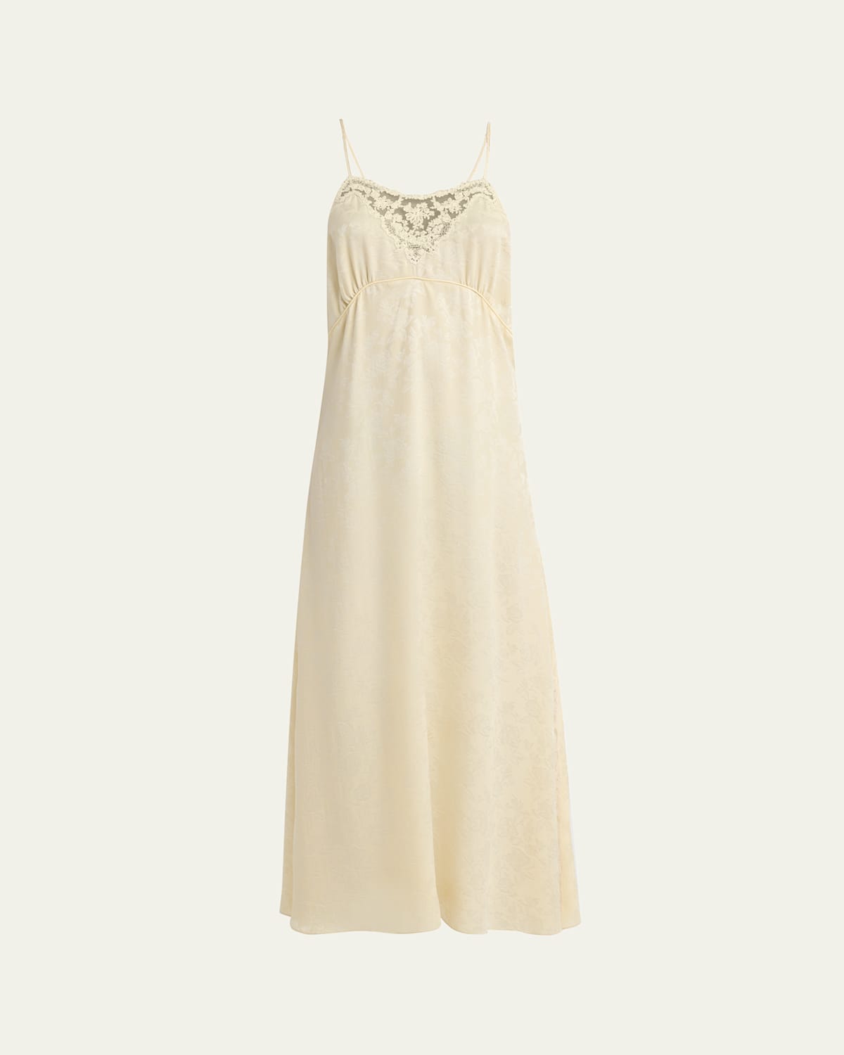 Chloé Organic Silk Roses Jacquard Maxi Slip Dress