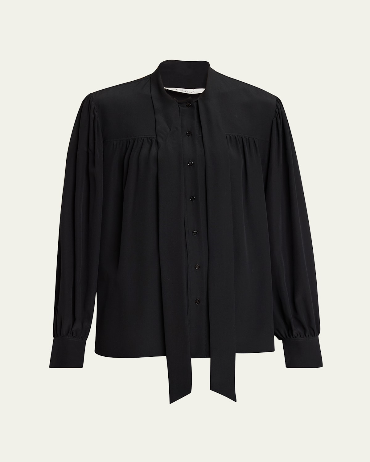 Chloé Organic Silk Crepe De Chine Neck-scarf Blouse In Black