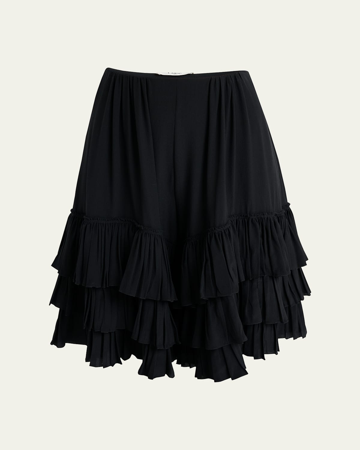 Chloé Ruffle Bermuda Shorts In Black