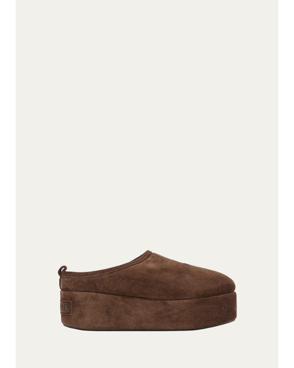 Alaska Suede Faux Shearling Mules