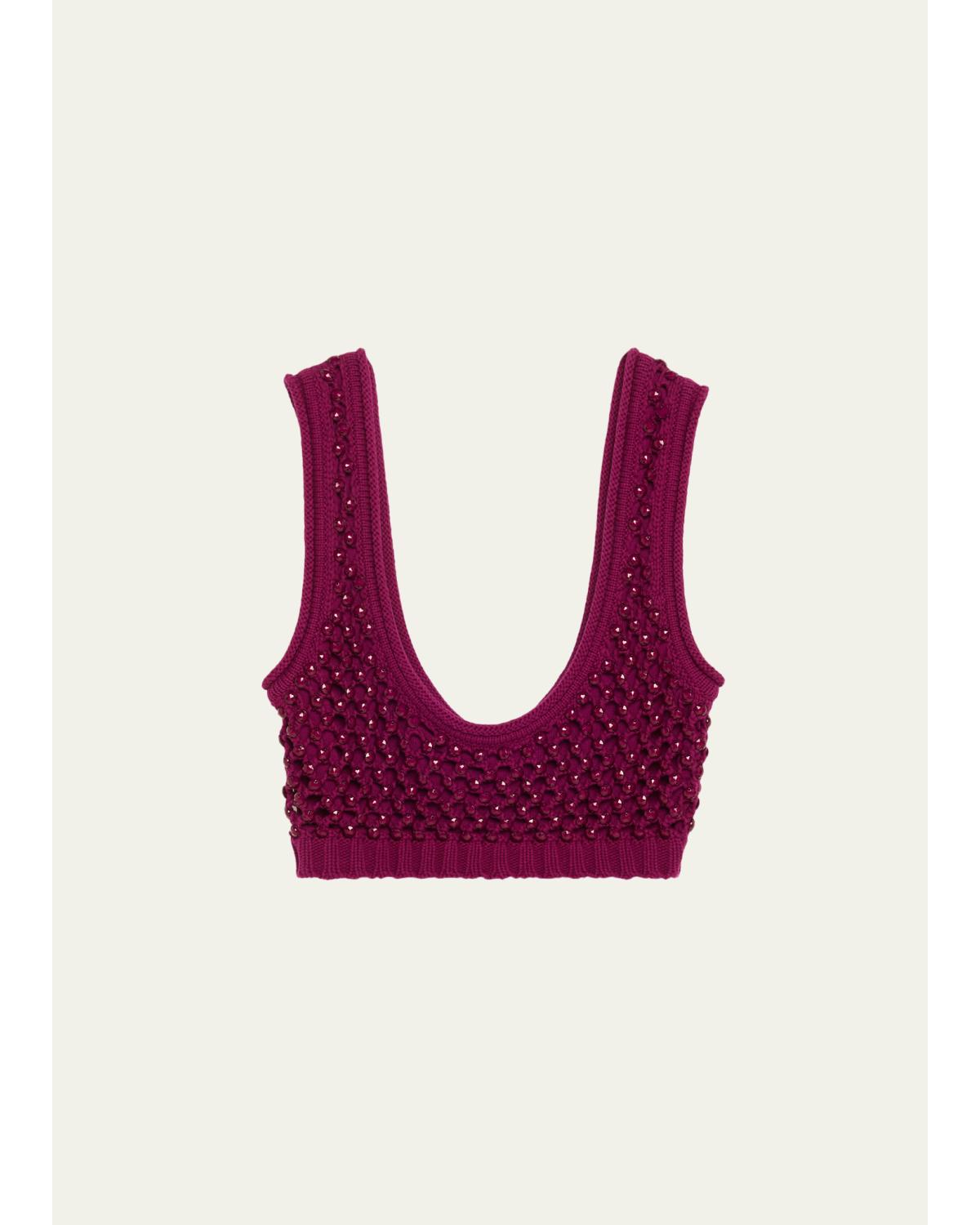 Lady Embellished Knit Bralette
