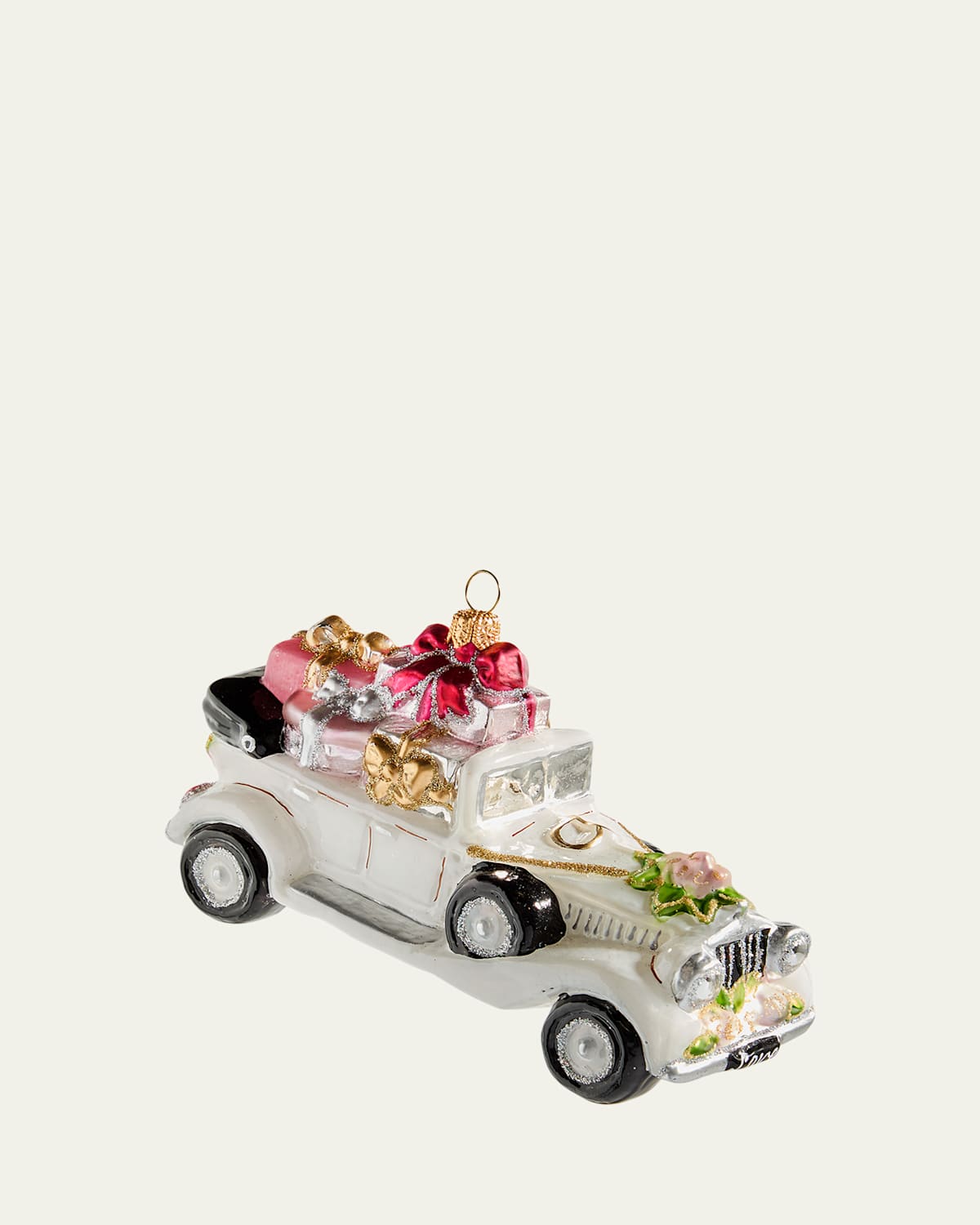 Bergdorf Goodman Just Married Car Ornament In White