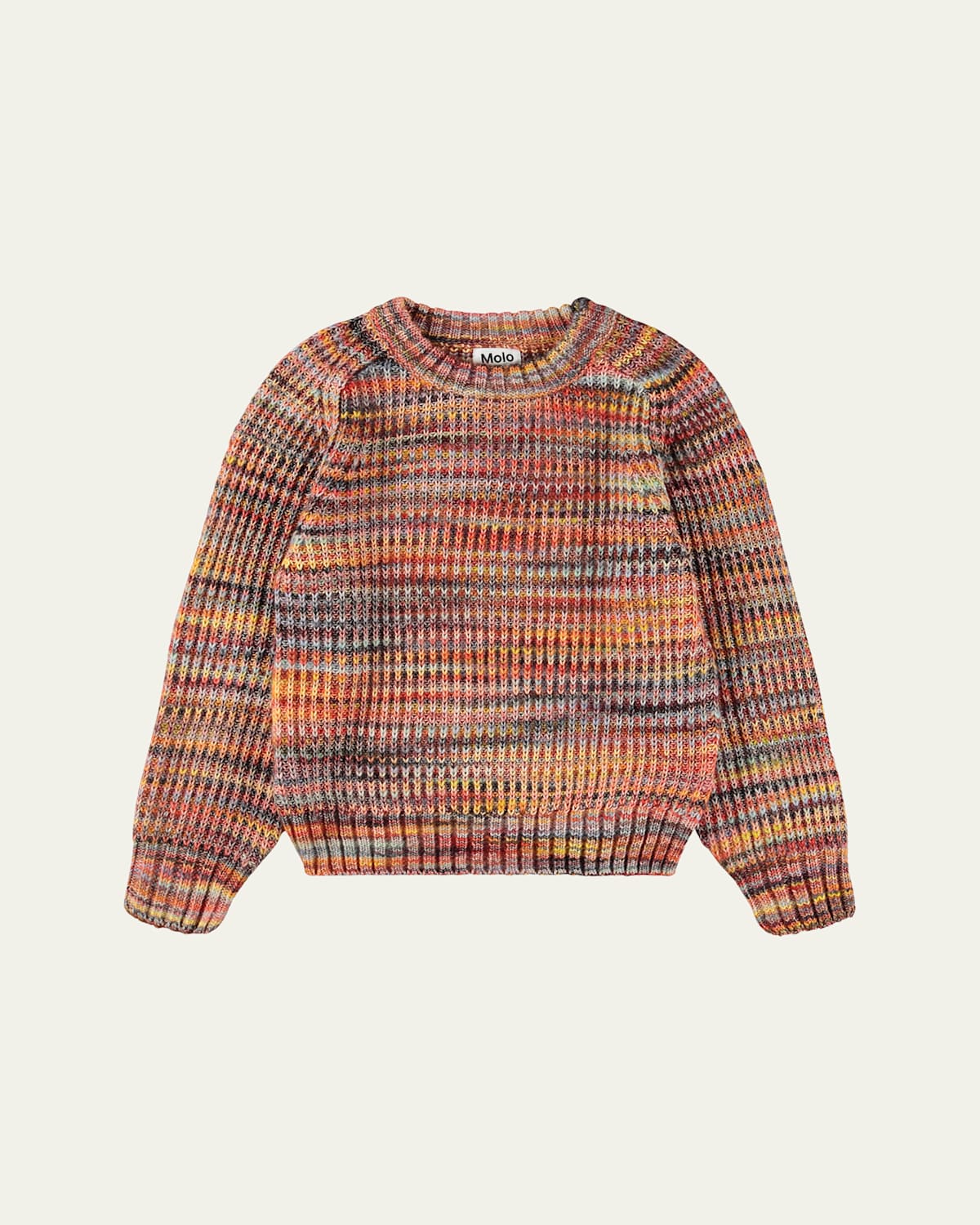 Molo Boy's Bosse Space-dyed Sweater In Brown