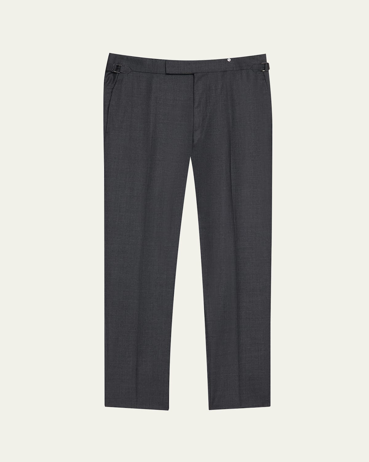 Men's Wool Sharkskin Flat-Front Pants