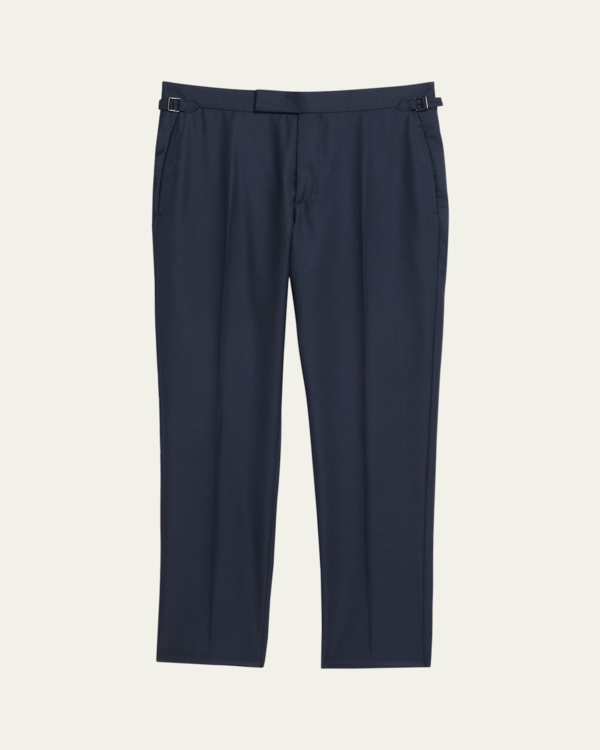 Men's Wool Sharkskin Flat-Front Pants