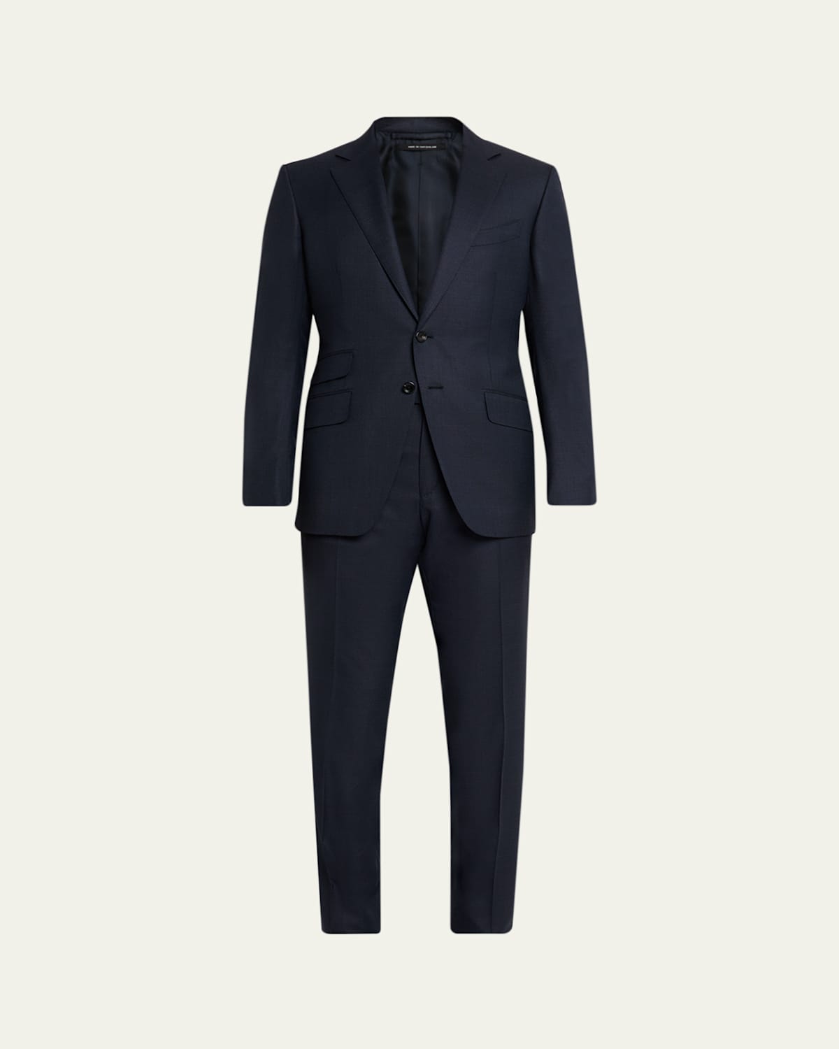 Tom Ford Men's Notch-lapel Textured Wool Suit In Black