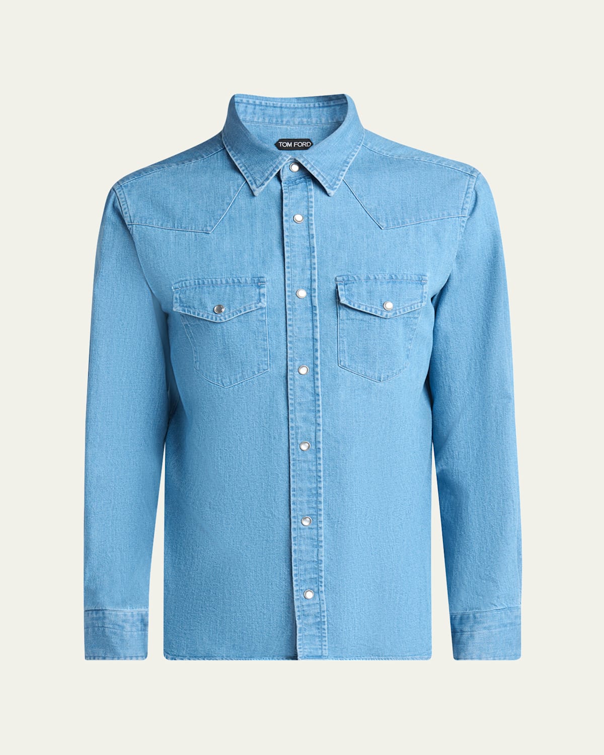 Men's Light Japanese Denim Slim Fit Western Shirt