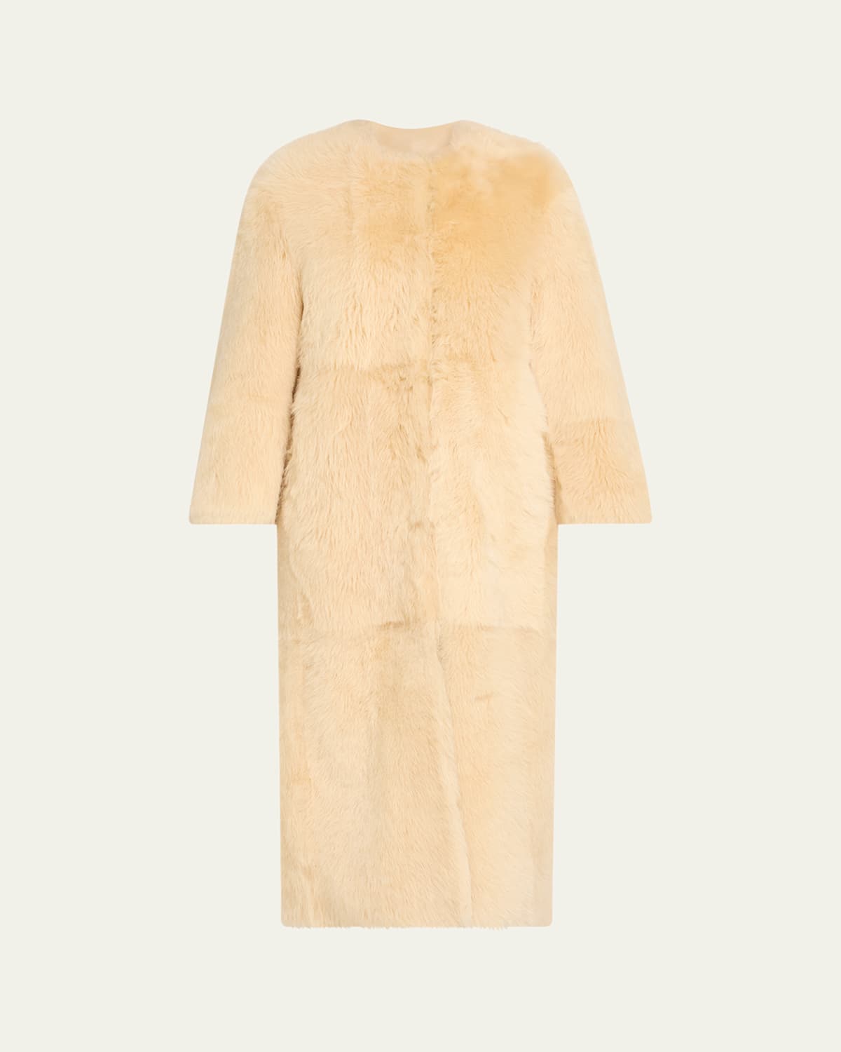 Loulou De Saison Siba Sheep Shearling Long Coat In Multi