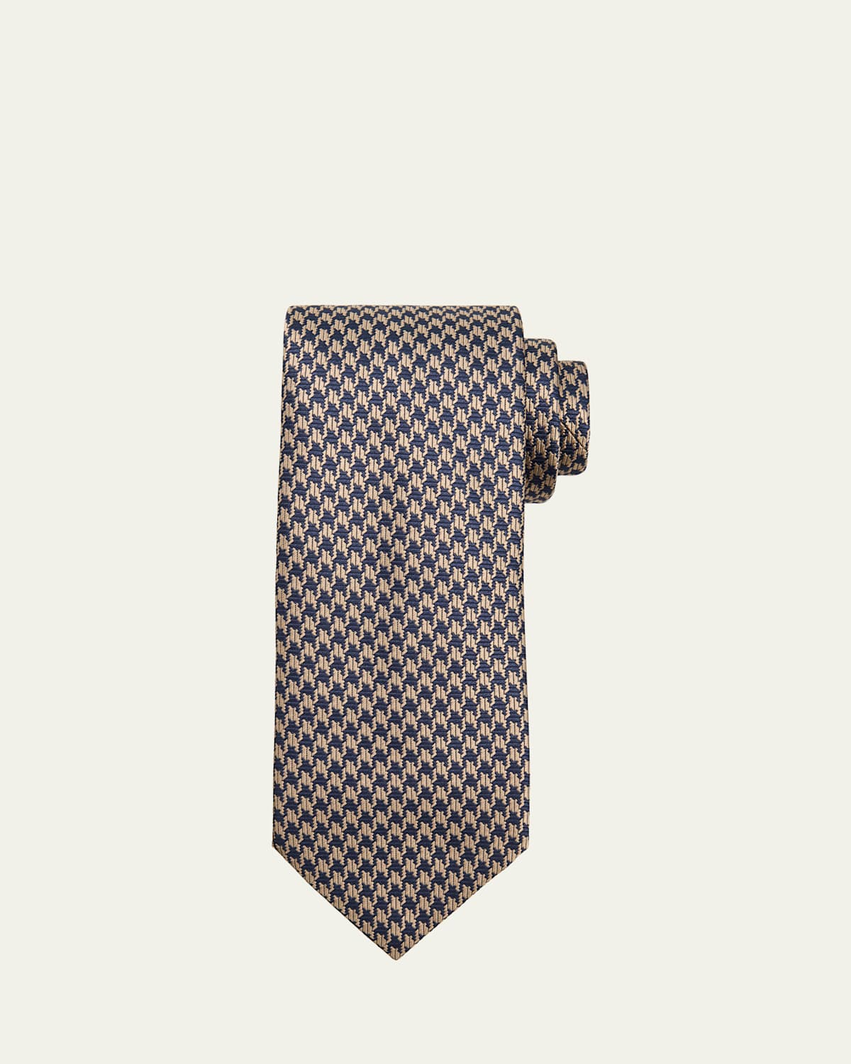 Men's Bicolor Silk Houndstooth Tie
