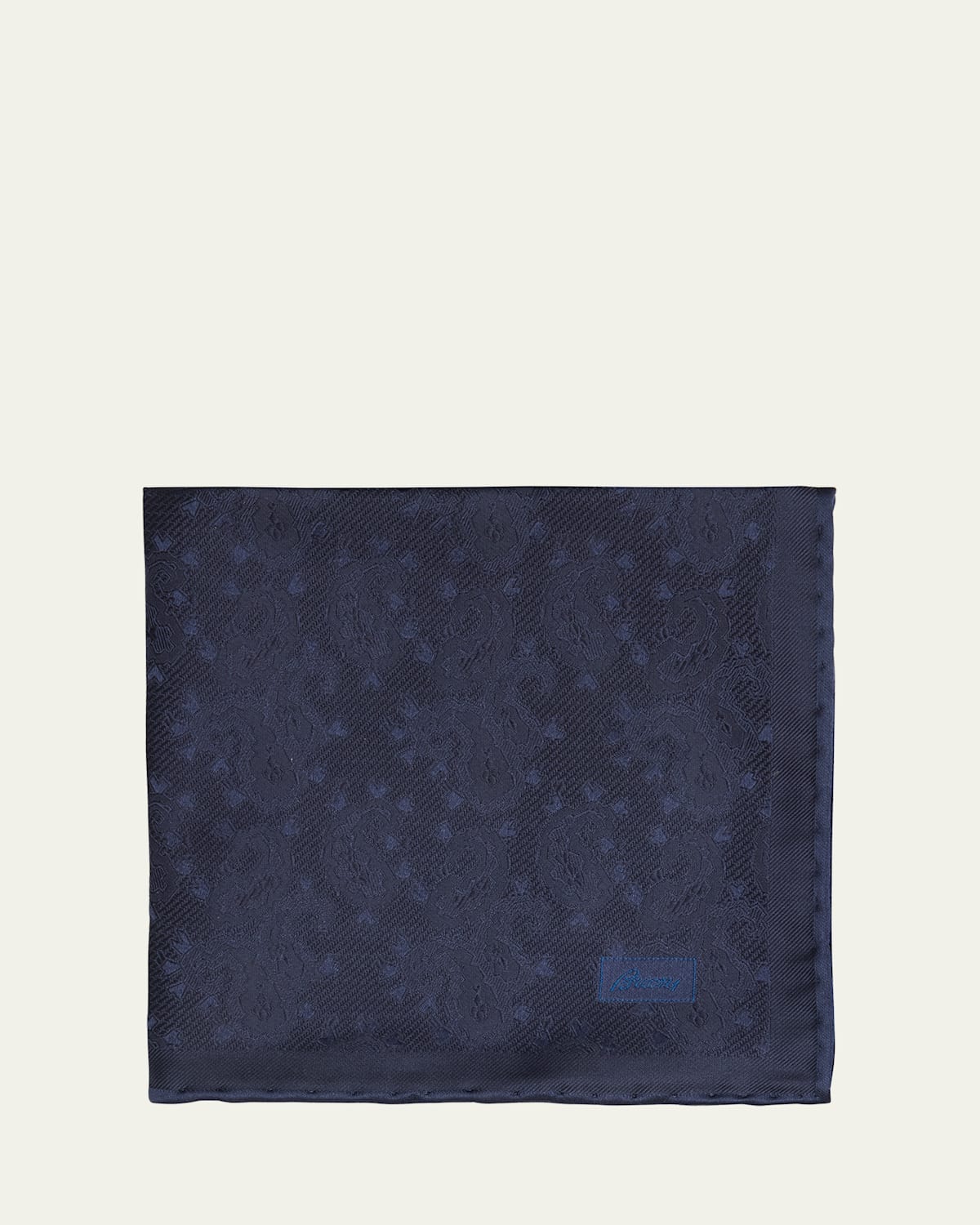 Men's Solid Paisley Jacquard Silk Pocket Square