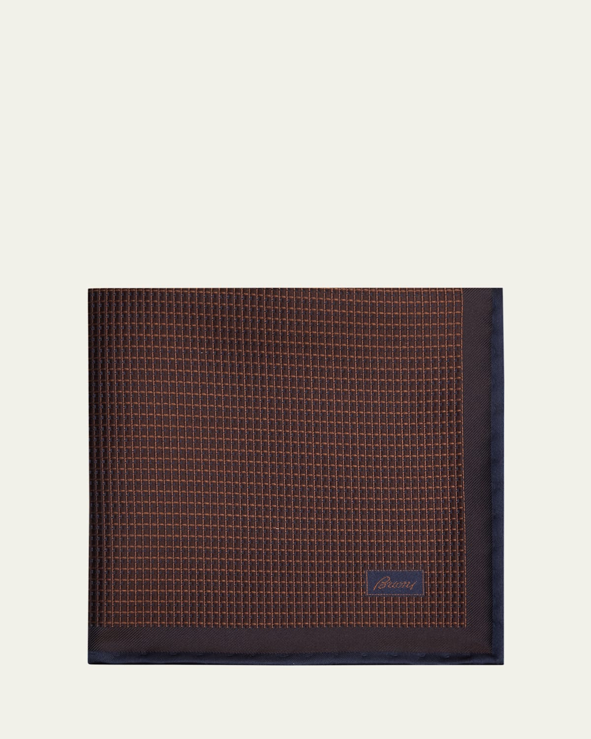 Brioni Men's Screen-print Silk Pocket Square In Burgundy