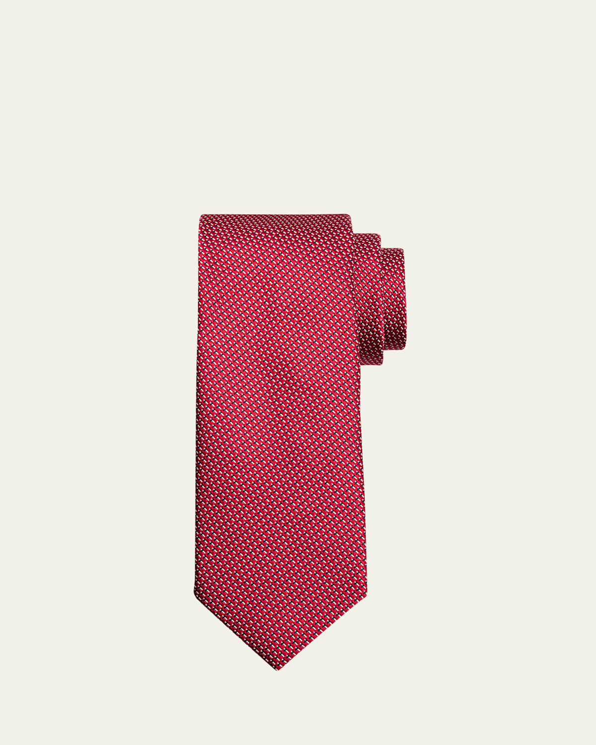 Brioni Men's Micro-neat Silk And Cotton Jacquard Tie In Brown