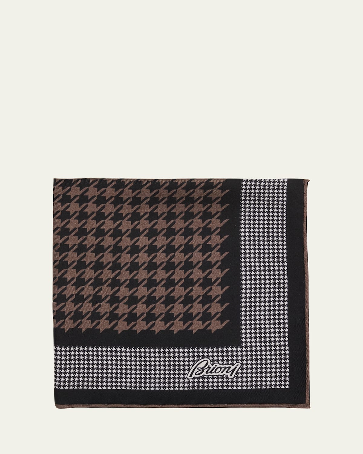 Brioni Men 's Mixed Houndstooth Silk Pocket Square