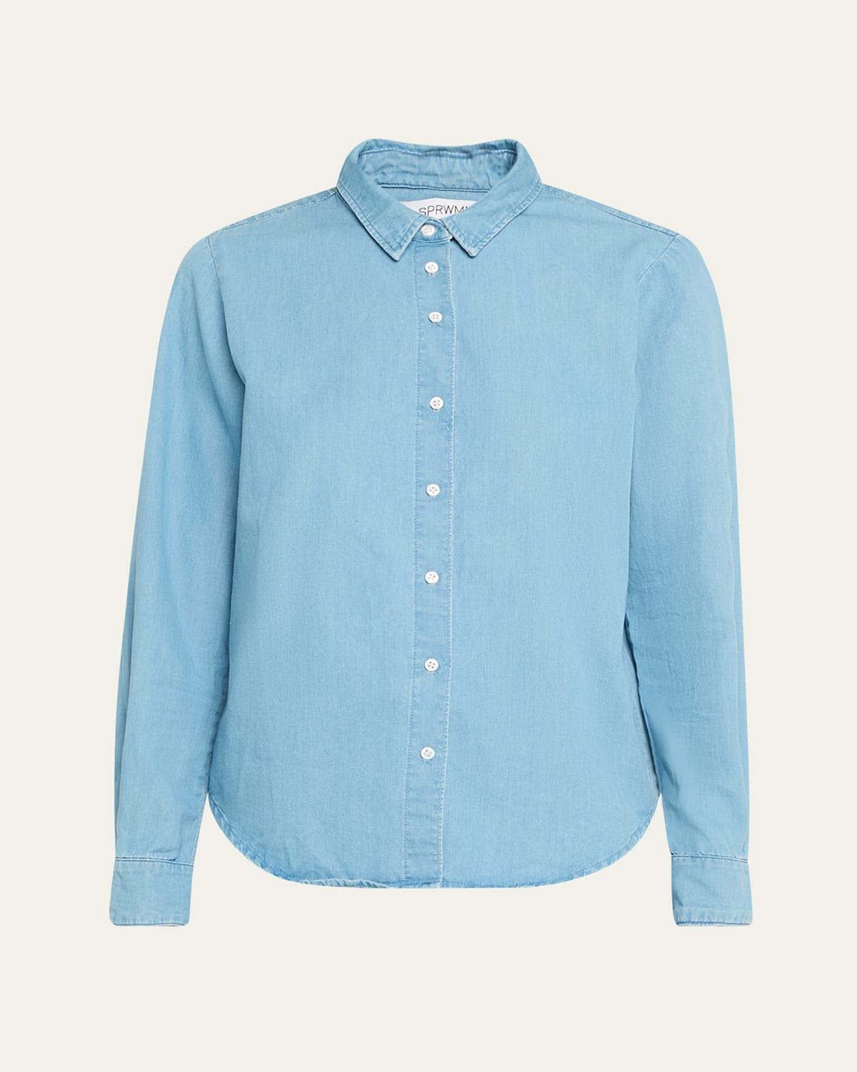 Chambray Fitted Button-Front Shirt
