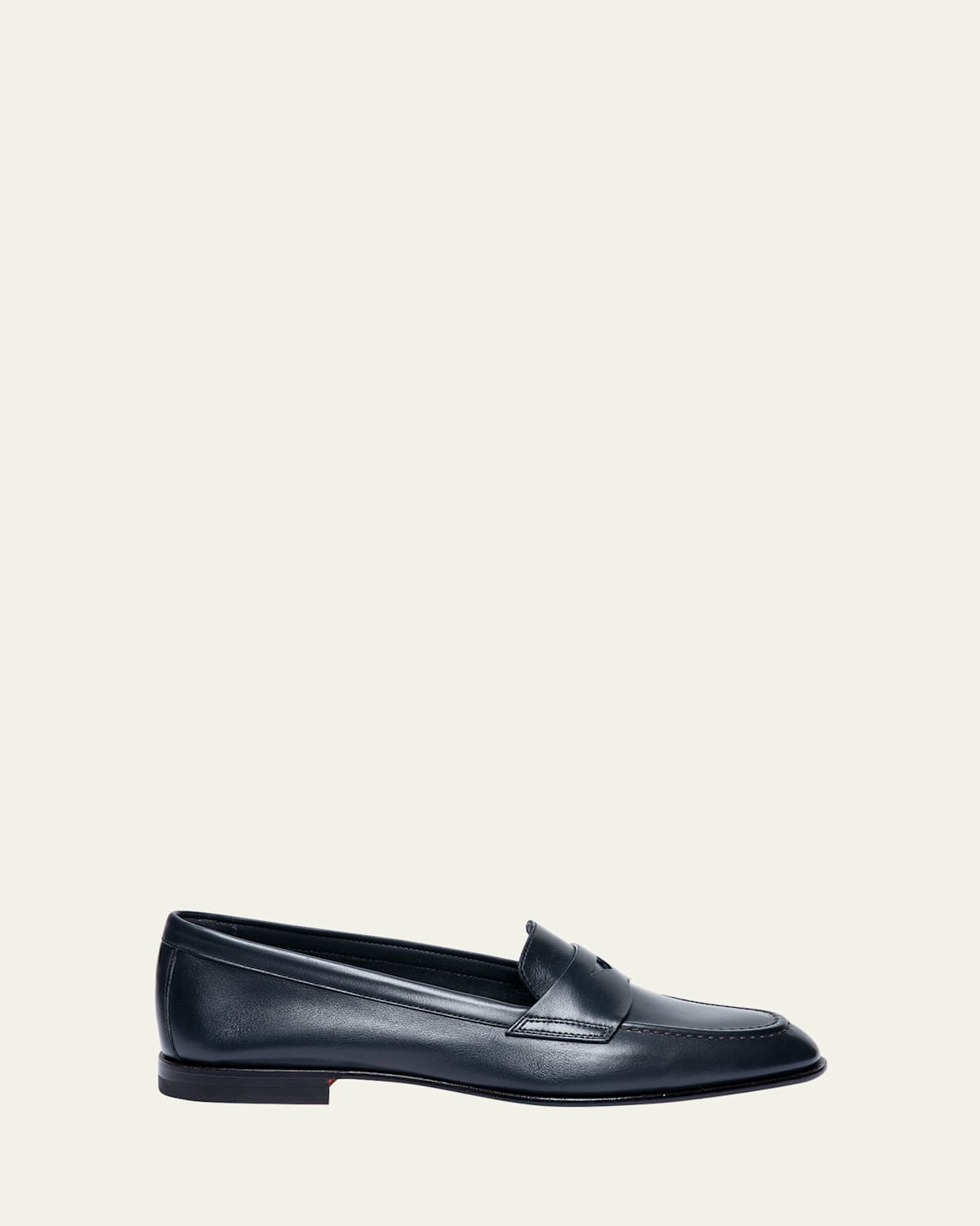 Santoni Famed Leather Loafers In Blue