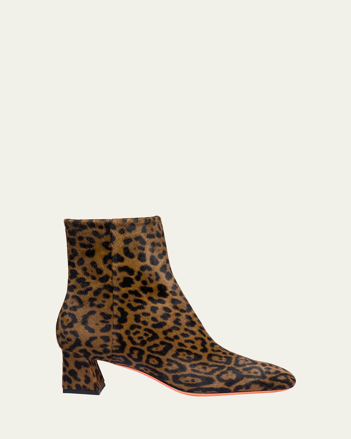Santoni Marta Leopard Block Heel Booties