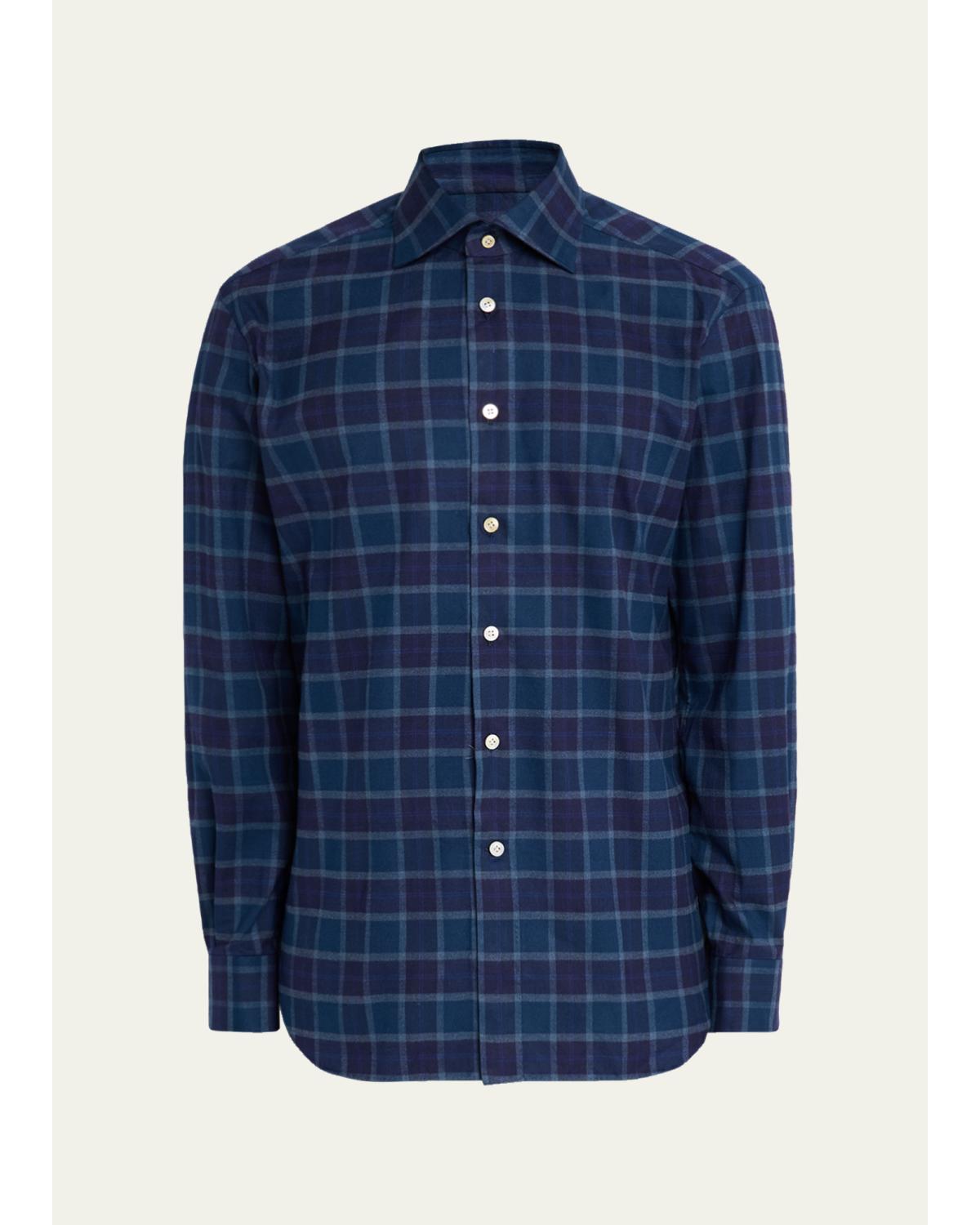 Men'S Plaid Button-Front Shirt