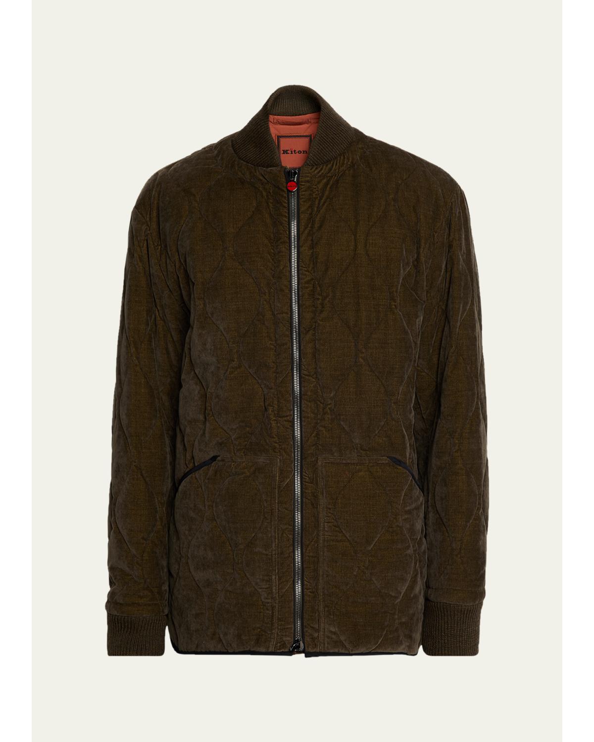 Men'S Quilted Bomber Jacket