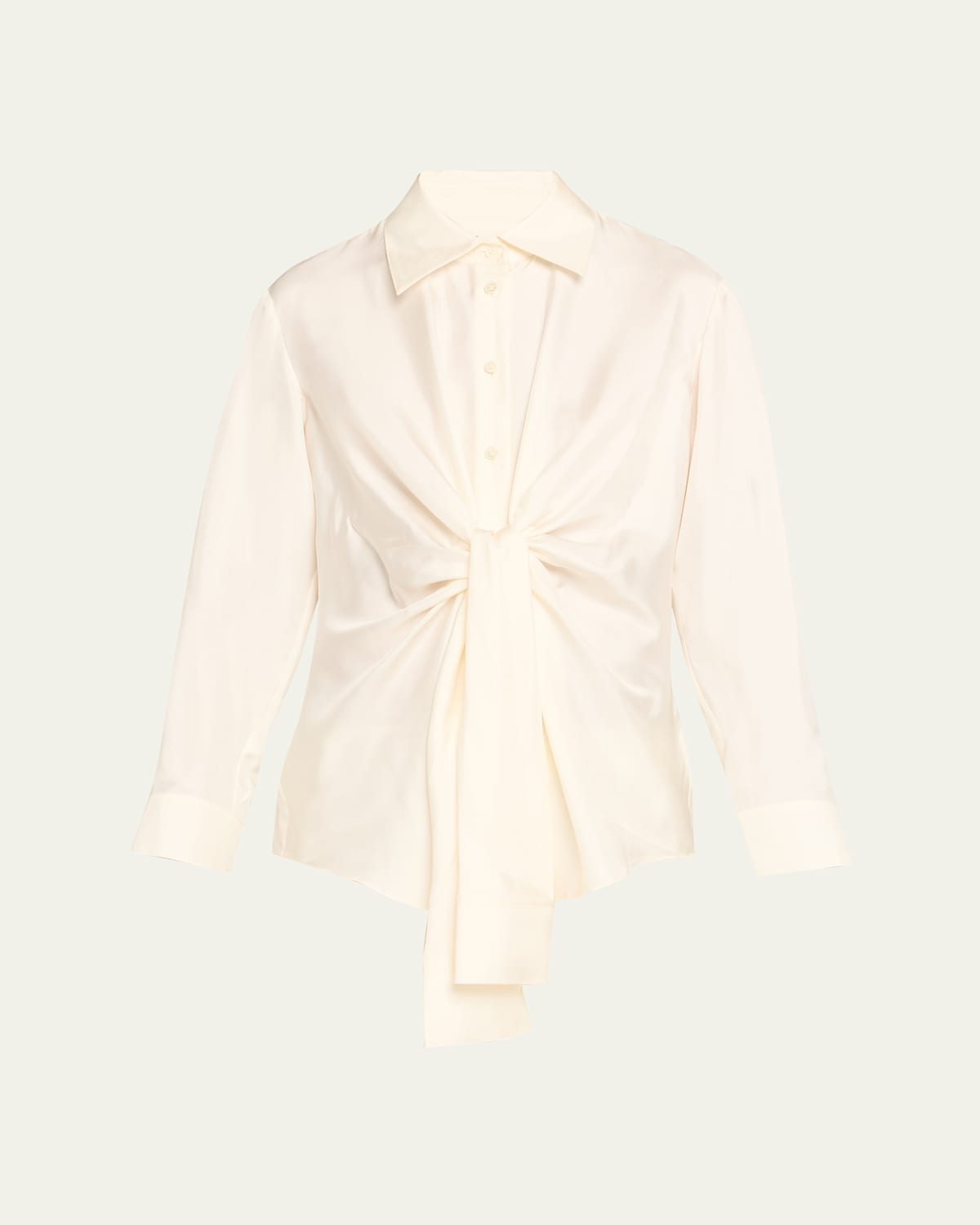 Rohe Long-sleeve Silk Knot Shirt In White