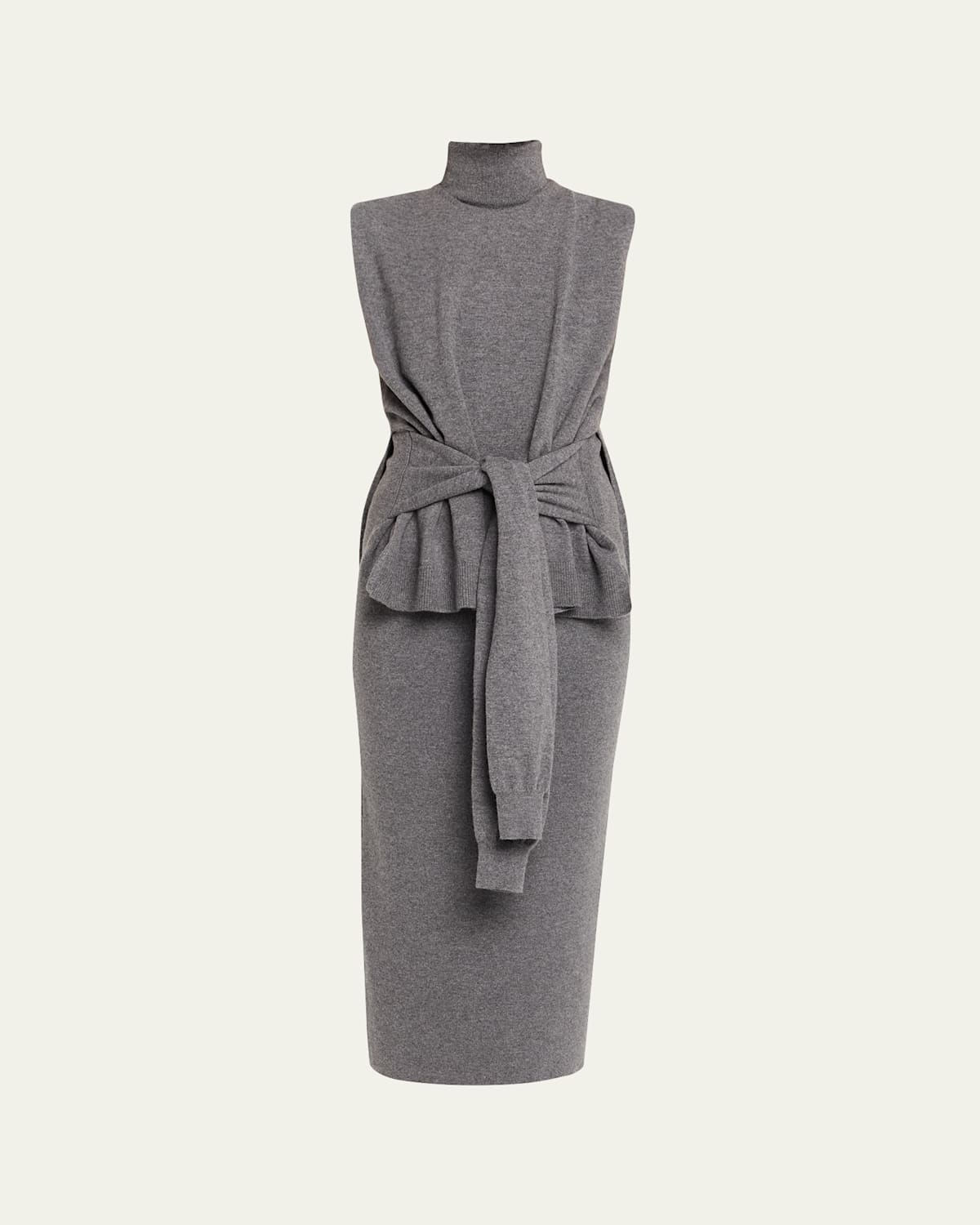 Rohe Layered Wool-blend Midi Jumper Dress In Gray