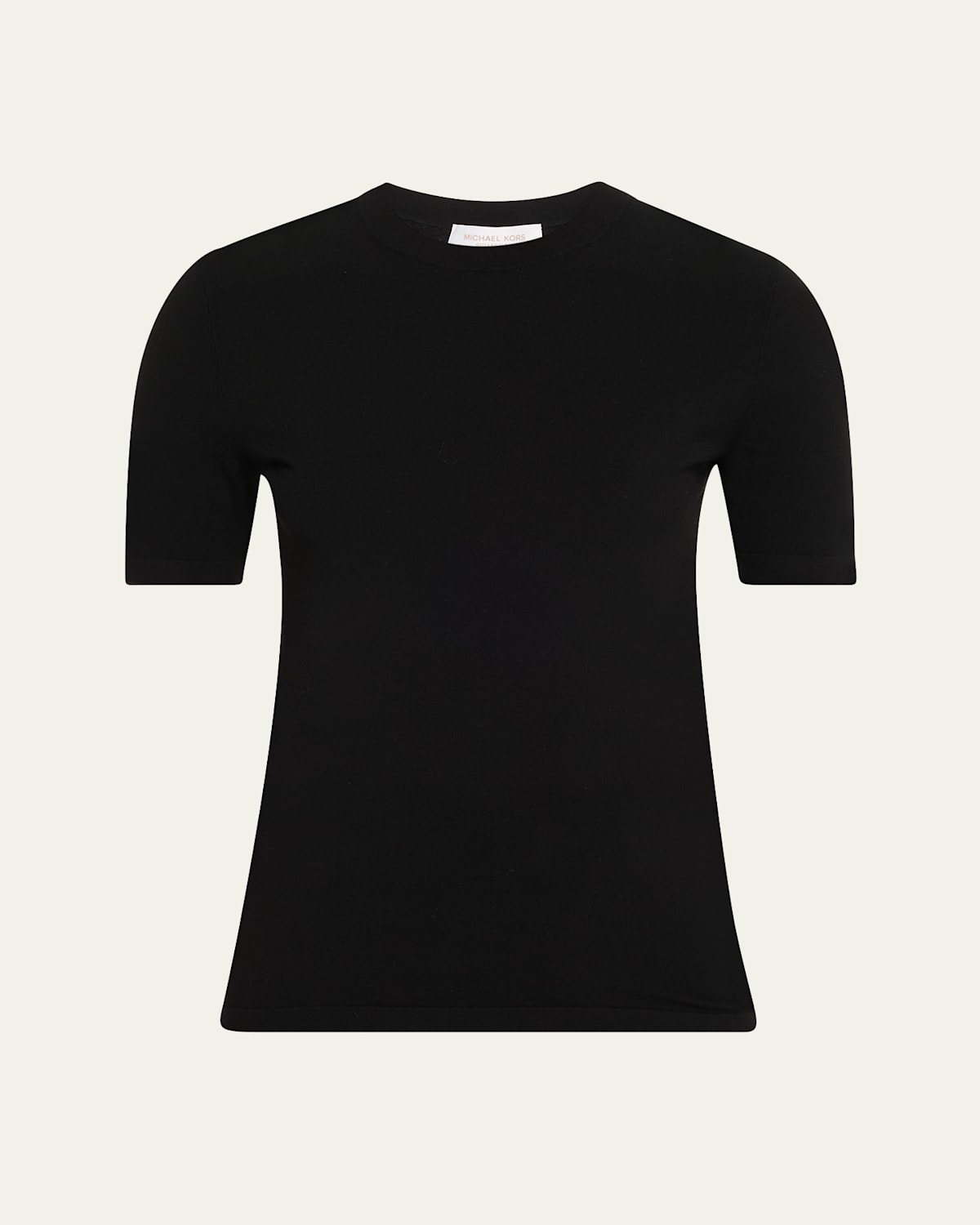 Michael Kors Stretch Viscose Short-sleeve Sweater In Black