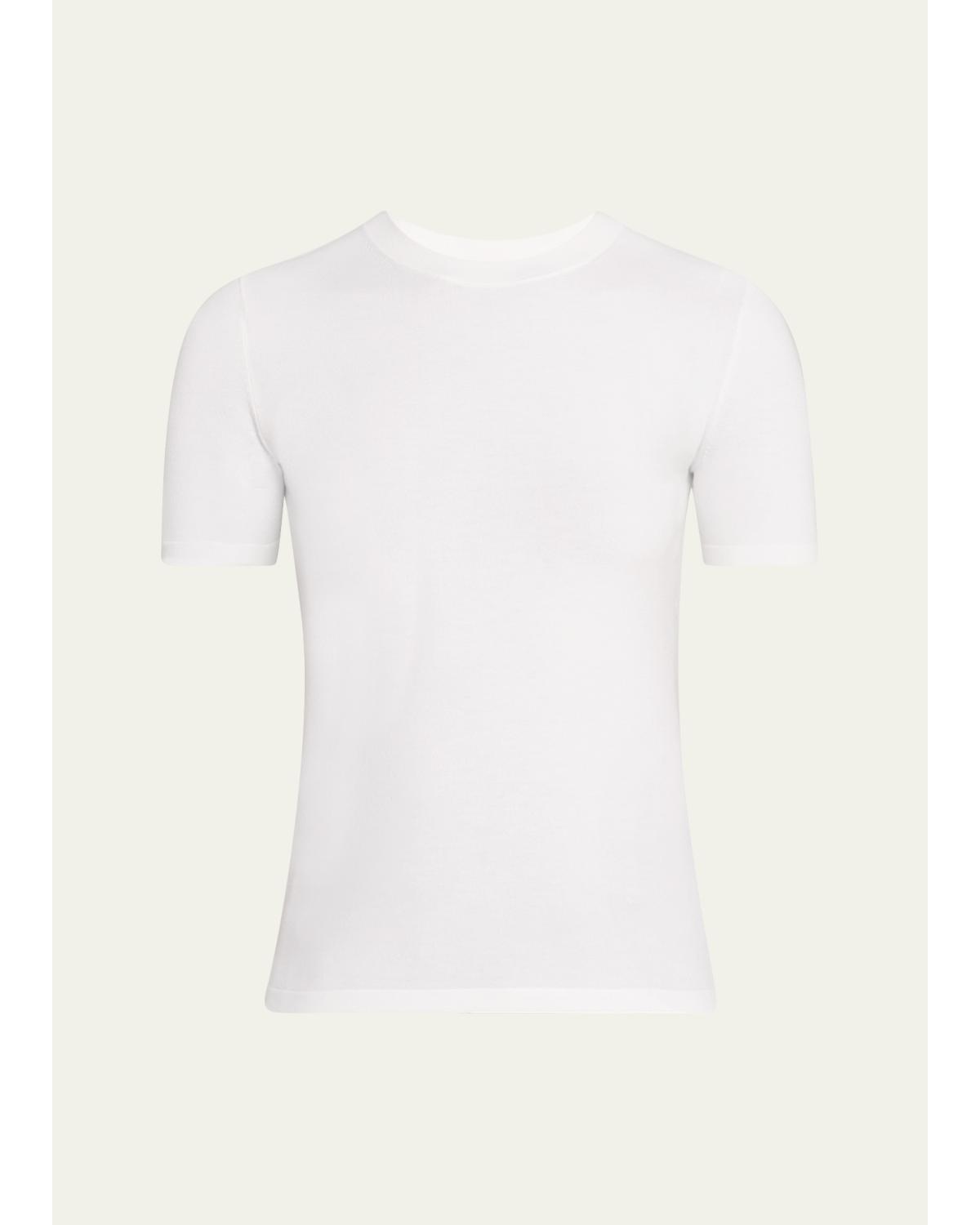 Stretch Viscose Short-Sleeve Sweater