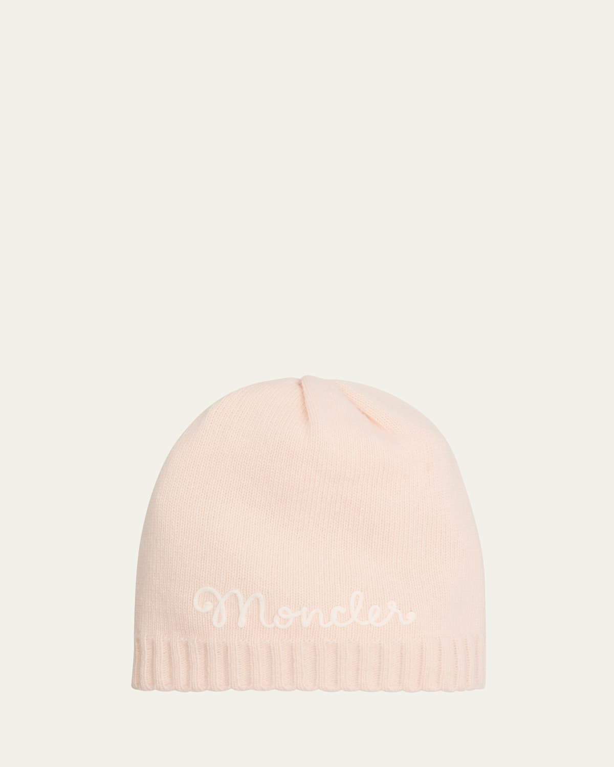 Moncler Kids' Girl's Logo Cashmere & Wool Beanie In Pink