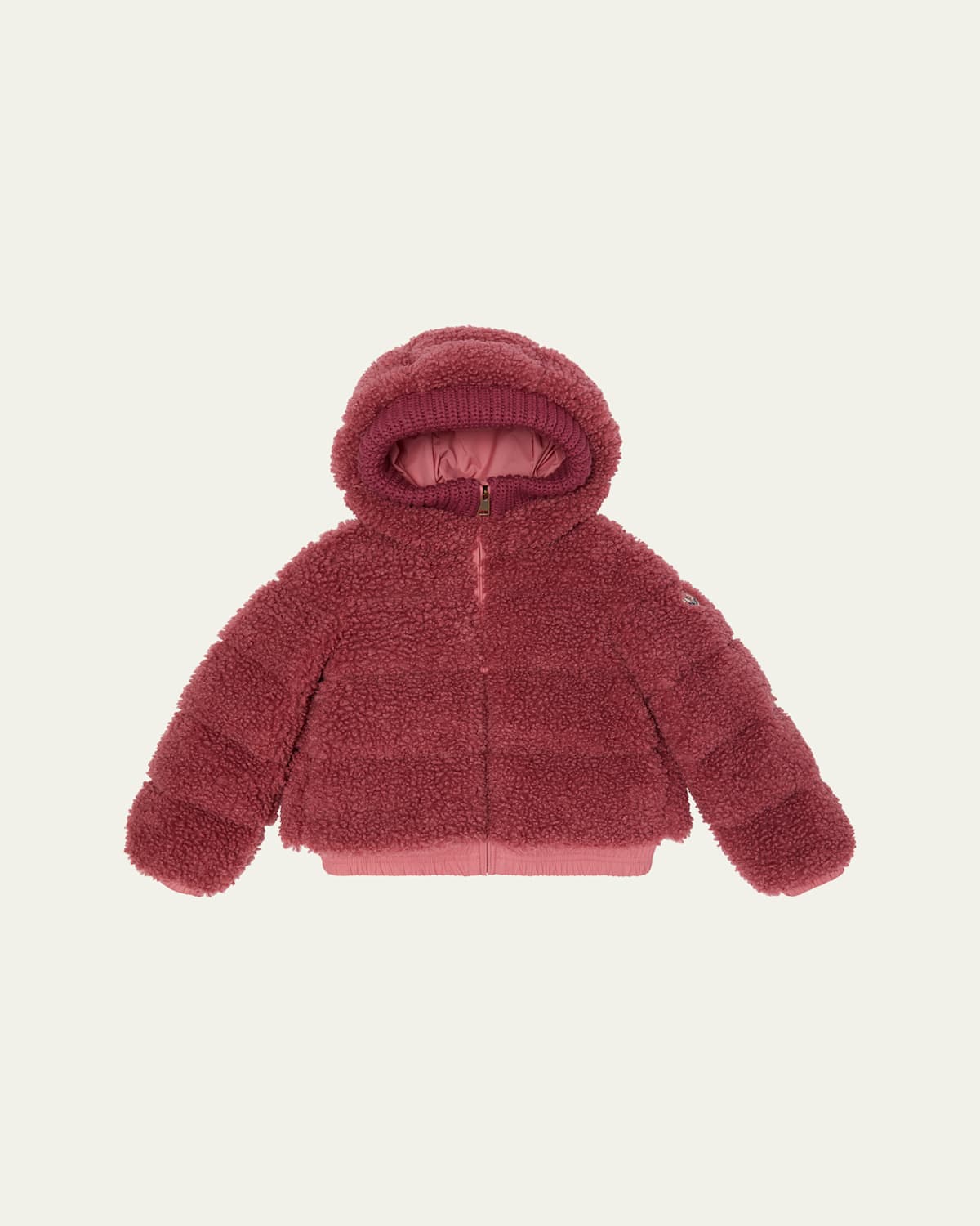 Moncler Girl's Adalbertas Hooded Down Jacket In Brown