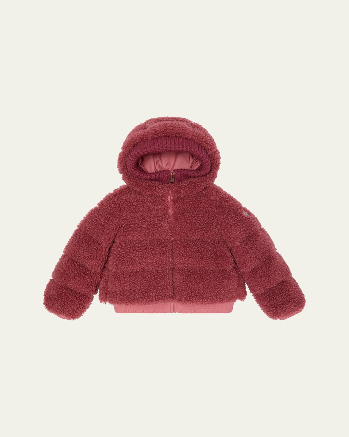 Moncler Girl's Adalbertas Hooded Down Jacket In Red