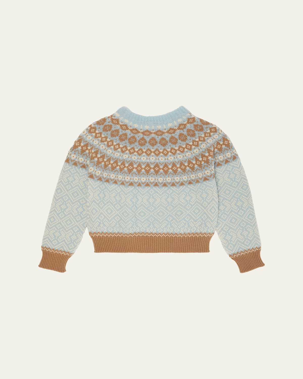 Moncler Kids' Girl's Fair Isle Wool Crewneck Sweater