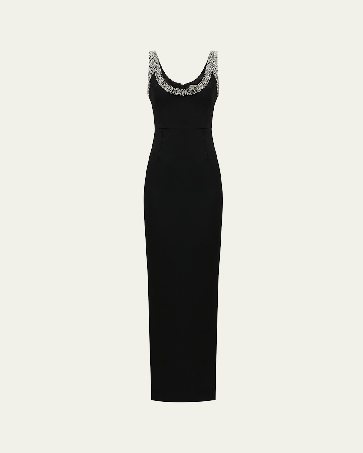 The New Arrivals By Ilkyaz Ozel Manu Embellished Sleeveless Gown In Black