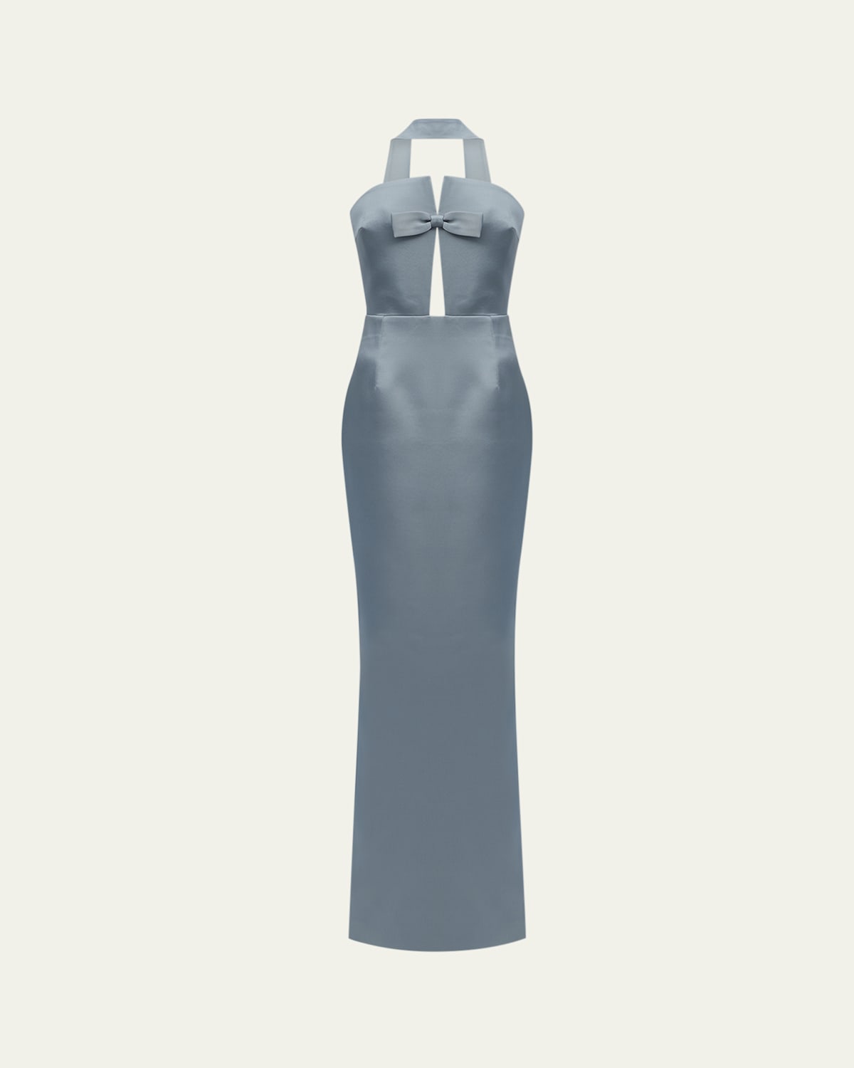 The New Arrivals By Ilkyaz Ozel Holly Bow Detailed Maxi Dress In Gray