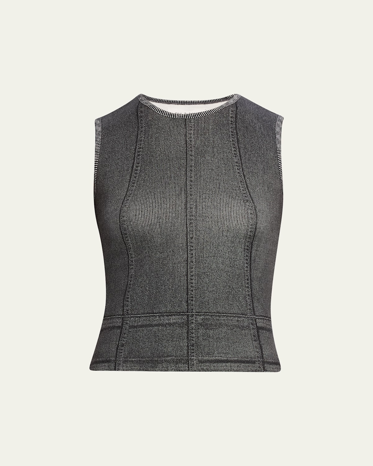 Rag & Bone Miramar Stretch Cotton Rib Muscle Tank In Gray