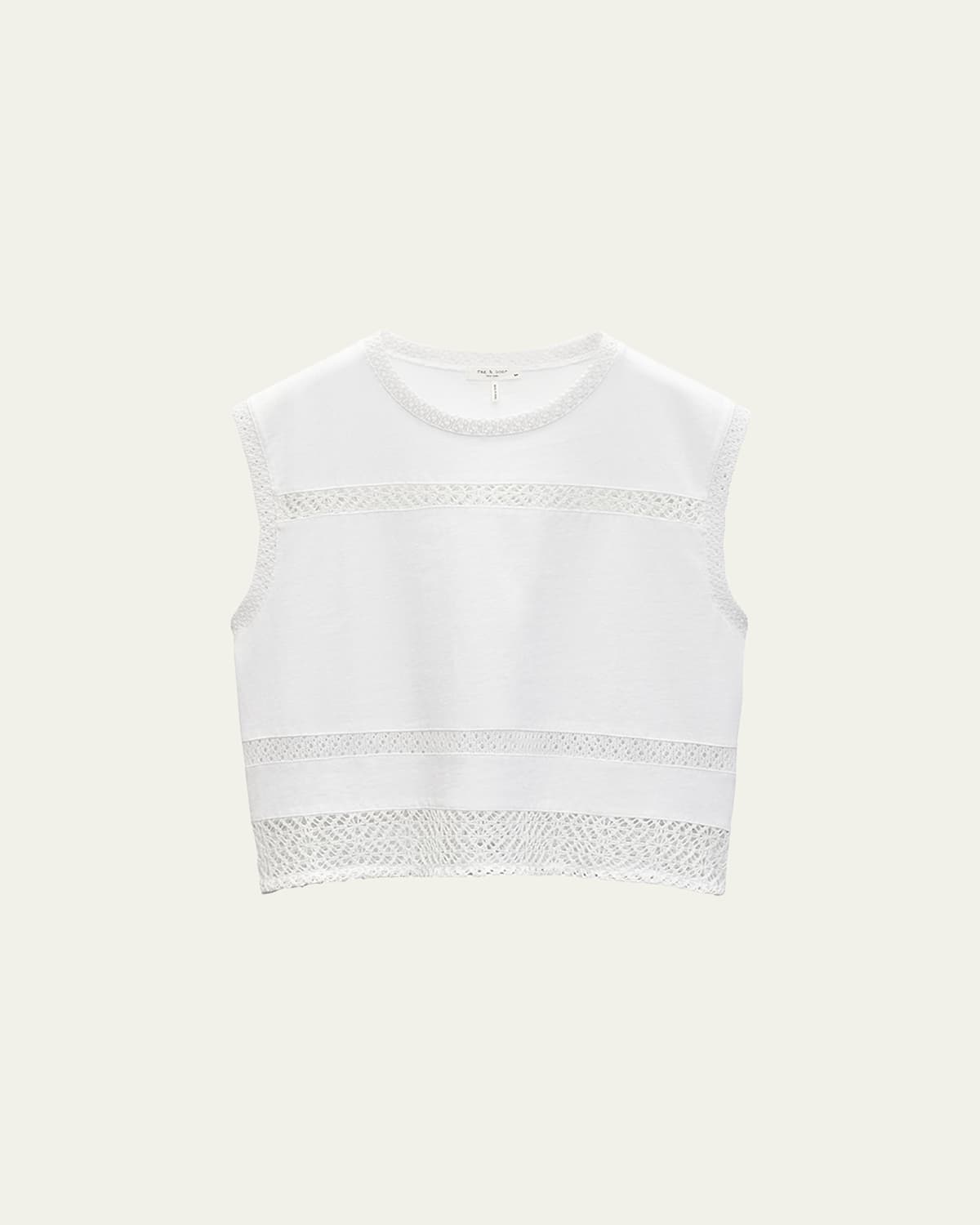 Rag & Bone Rosie Embroidered Muscle Tank Top In White