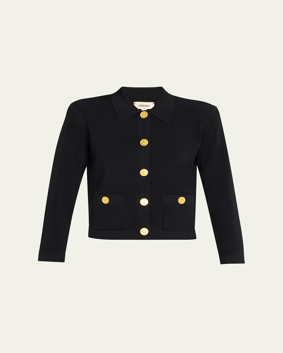 L Agence Osiris Collared Cardigan In Black