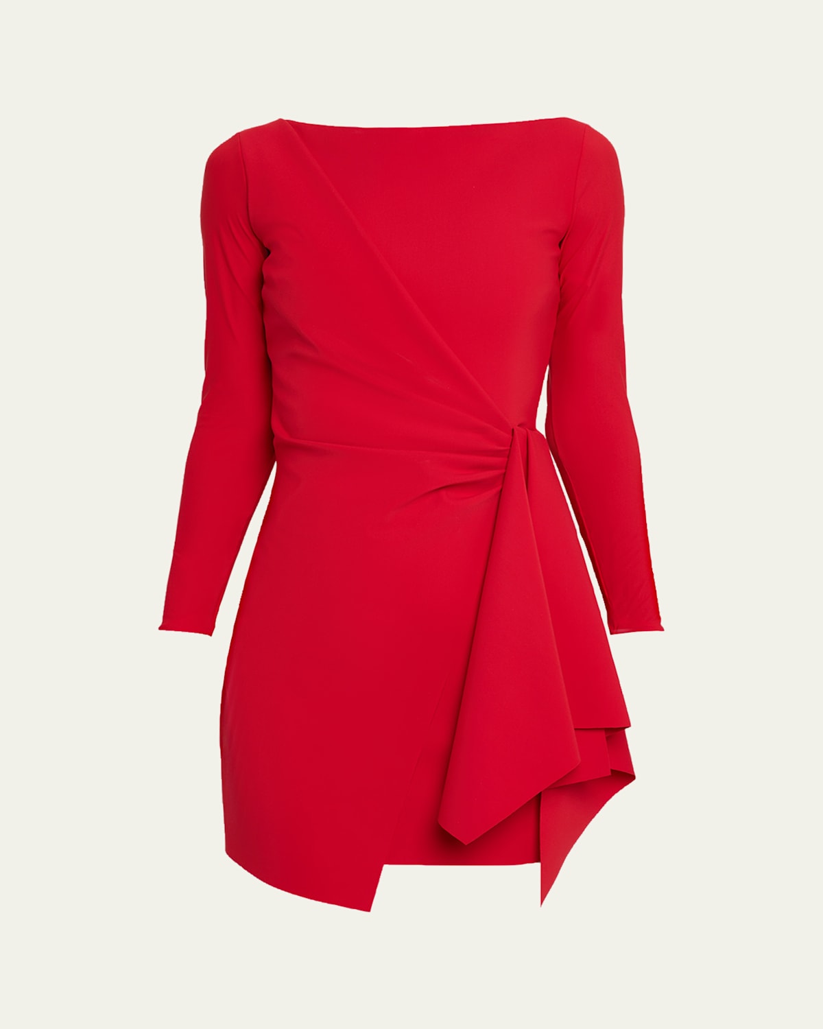 Chiara Boni La Petite Robe Draped Boat-neck Mini Dress In Red