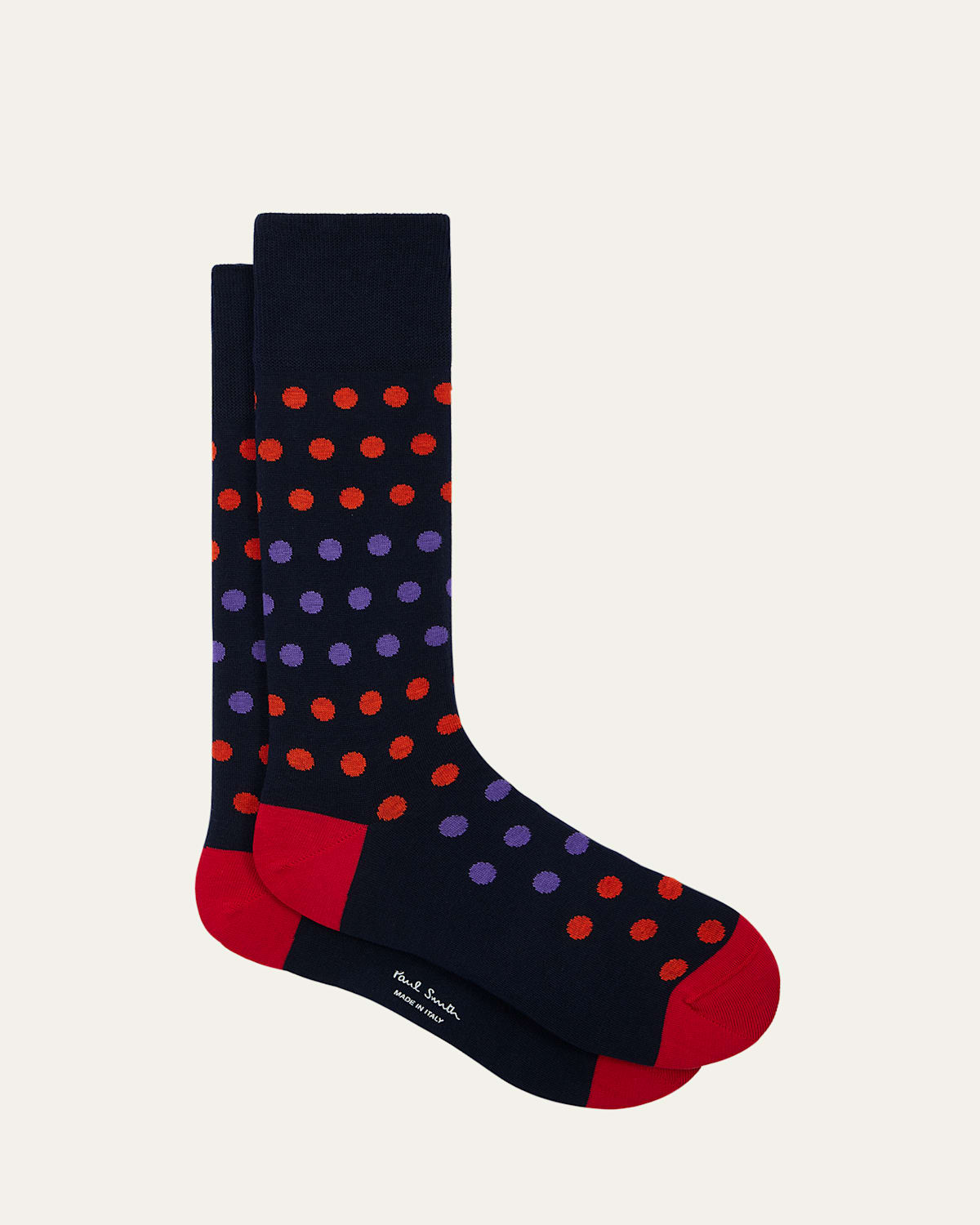 Paul Smith Navy Blue Polka Cotton-blend Socks