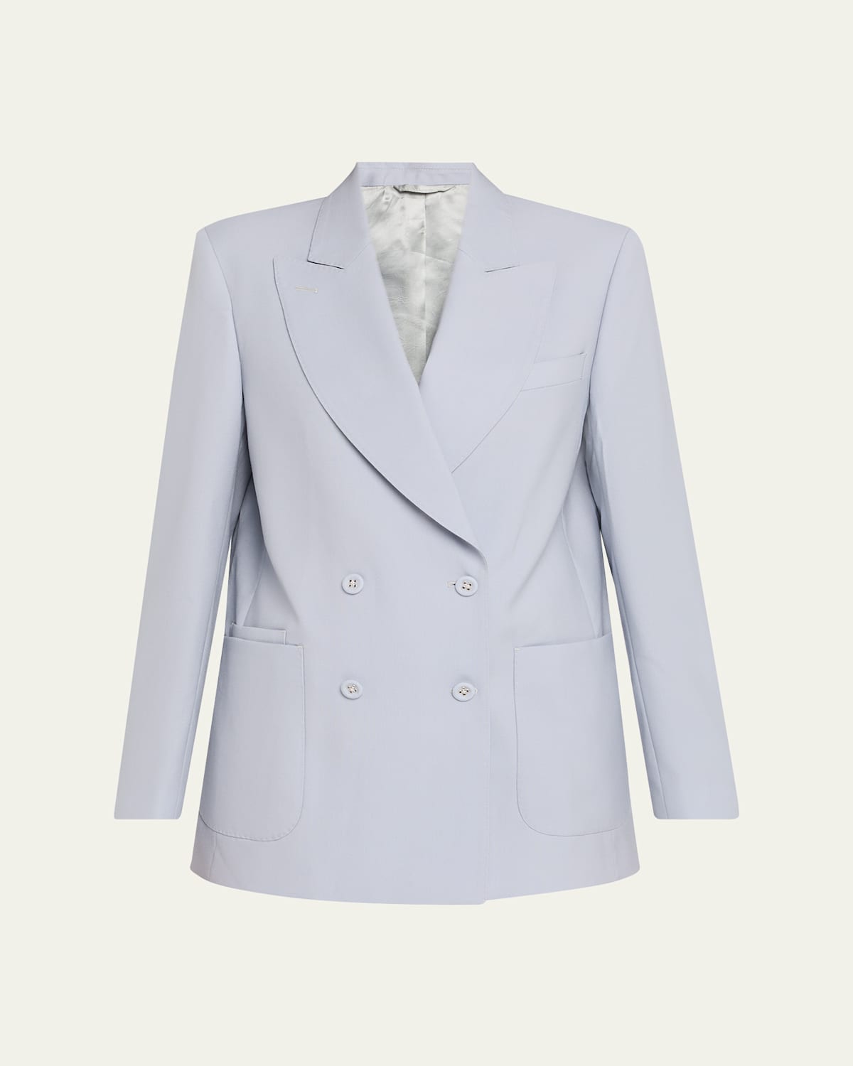 Officine Generale Saliana Double-breasted Jacket In Blue