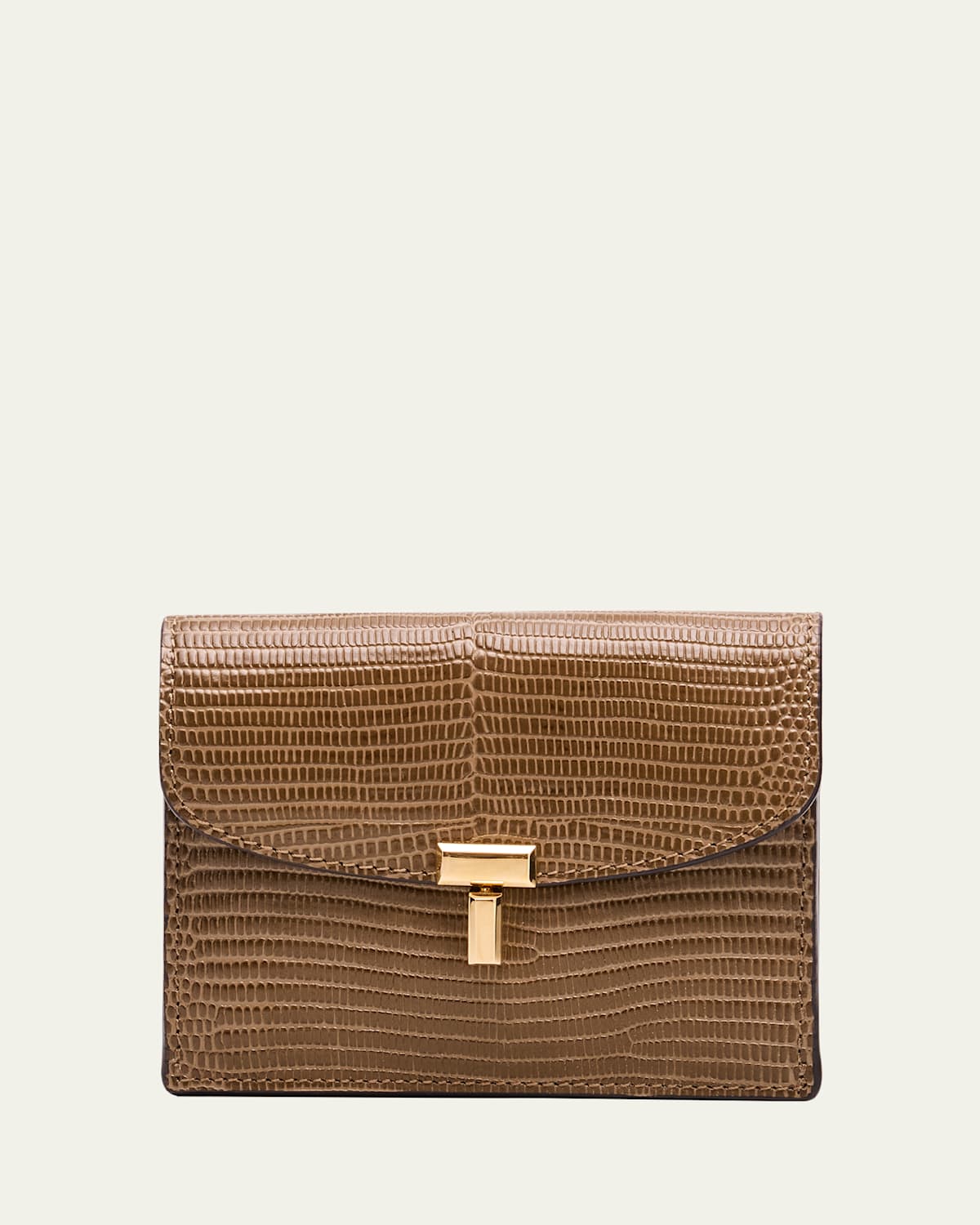 Totême T-lock Lizard-embossed Leather Cardholder