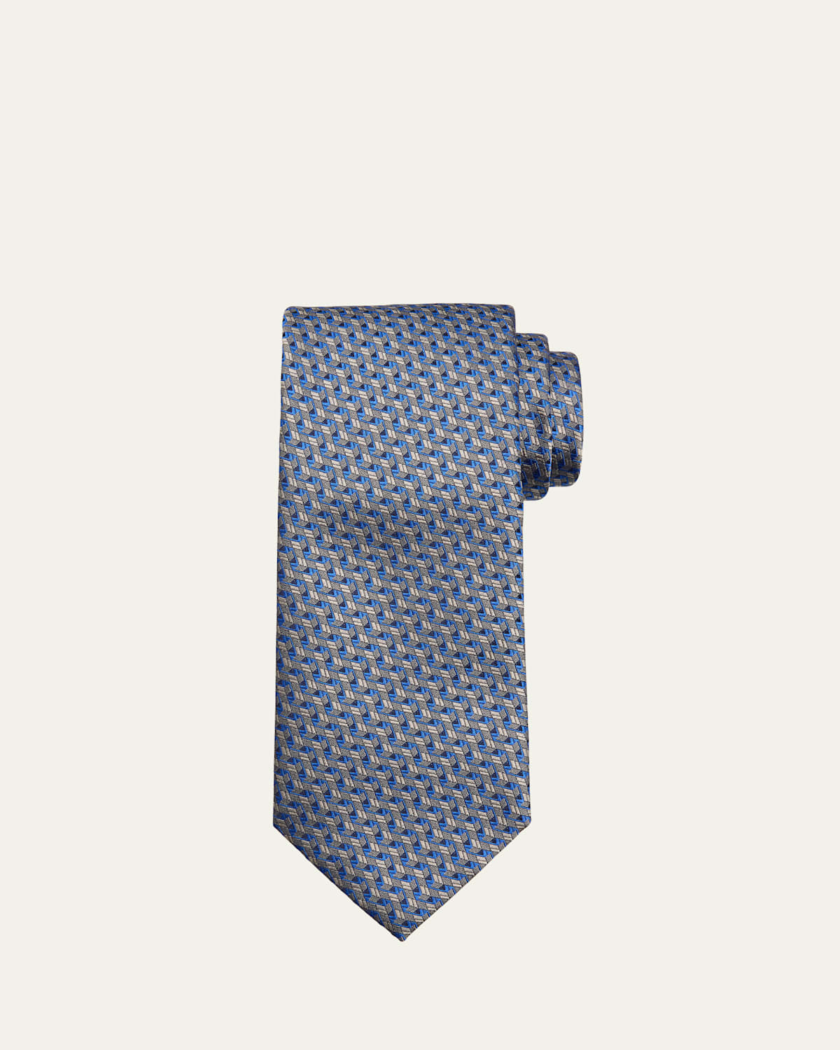 Men's Illusion Box Silk and Cotton Tie