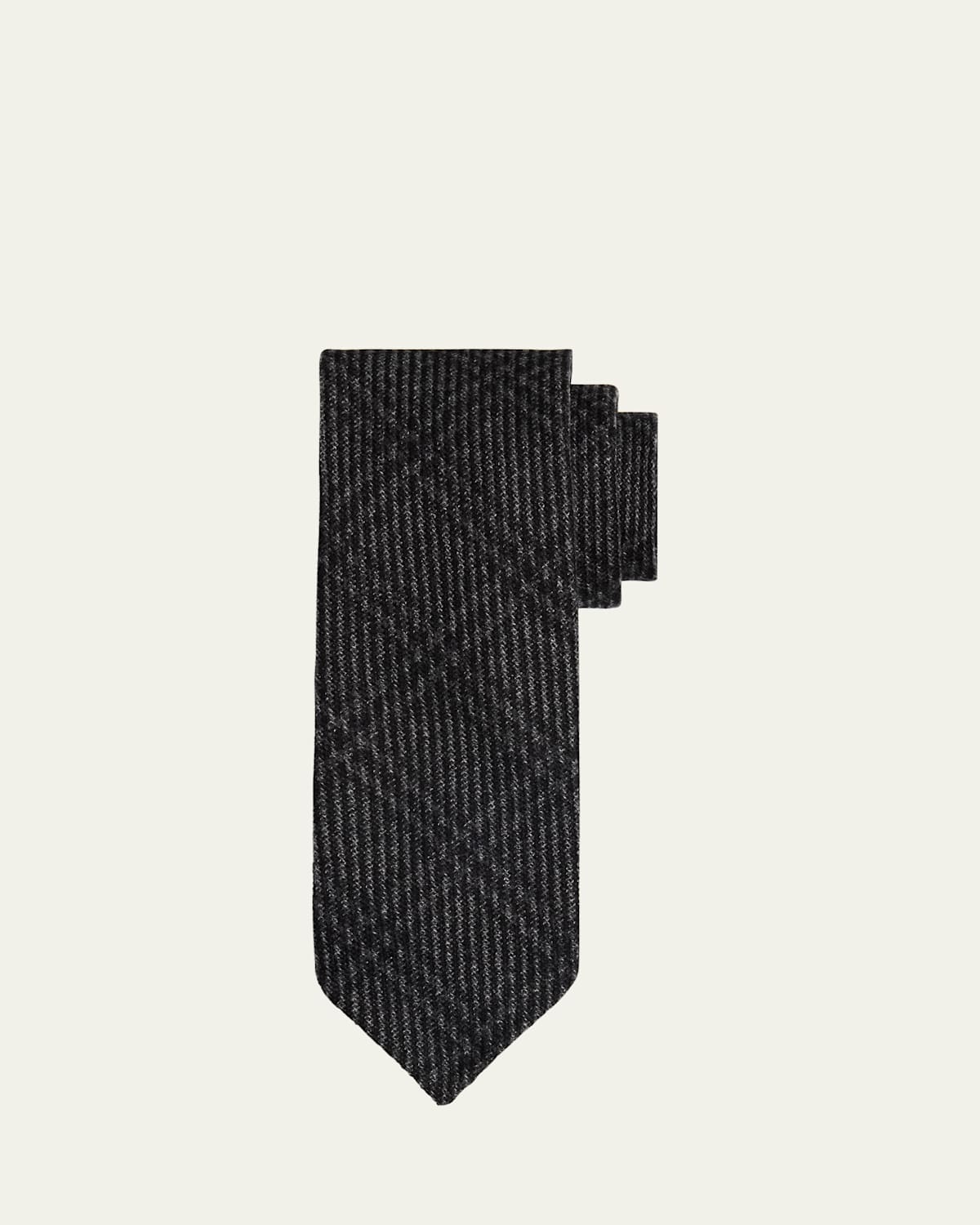 Brioni Men's Wool and Cashmere Windowpane Check Tie