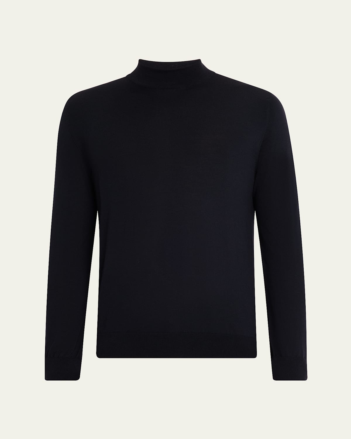 Men's 18gg Wool Mock Neck Sweater