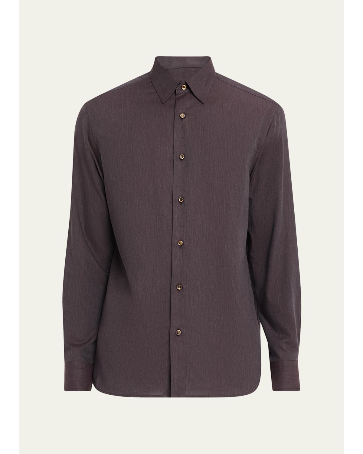 Men'S Cotton Flannel Button-Down Shirt