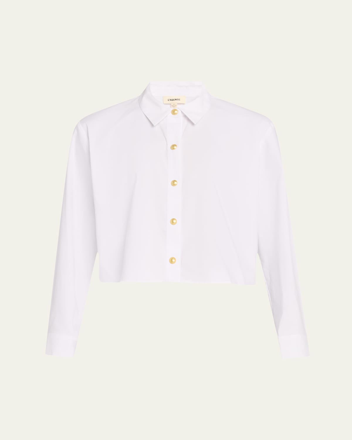 L'agence Cosette Cropped Button-front Shirt In White