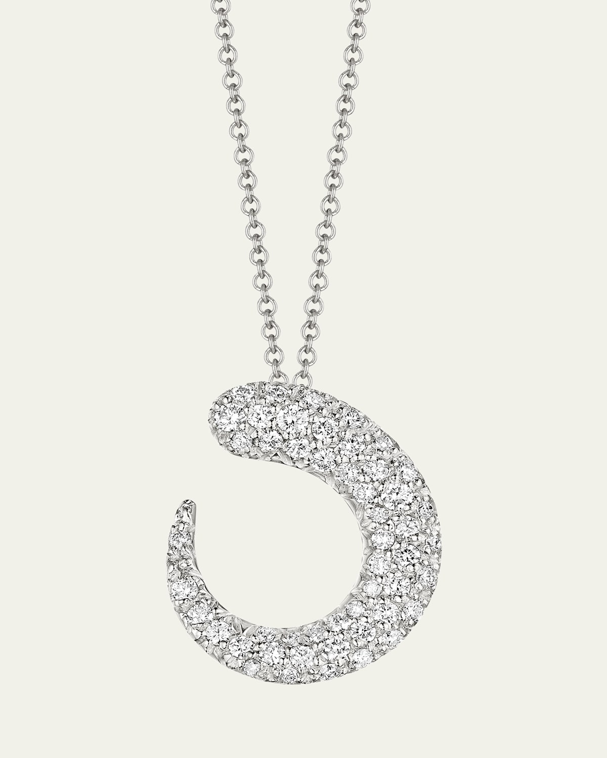 Gocce 18K White Gold White Diamond Pendant Necklace