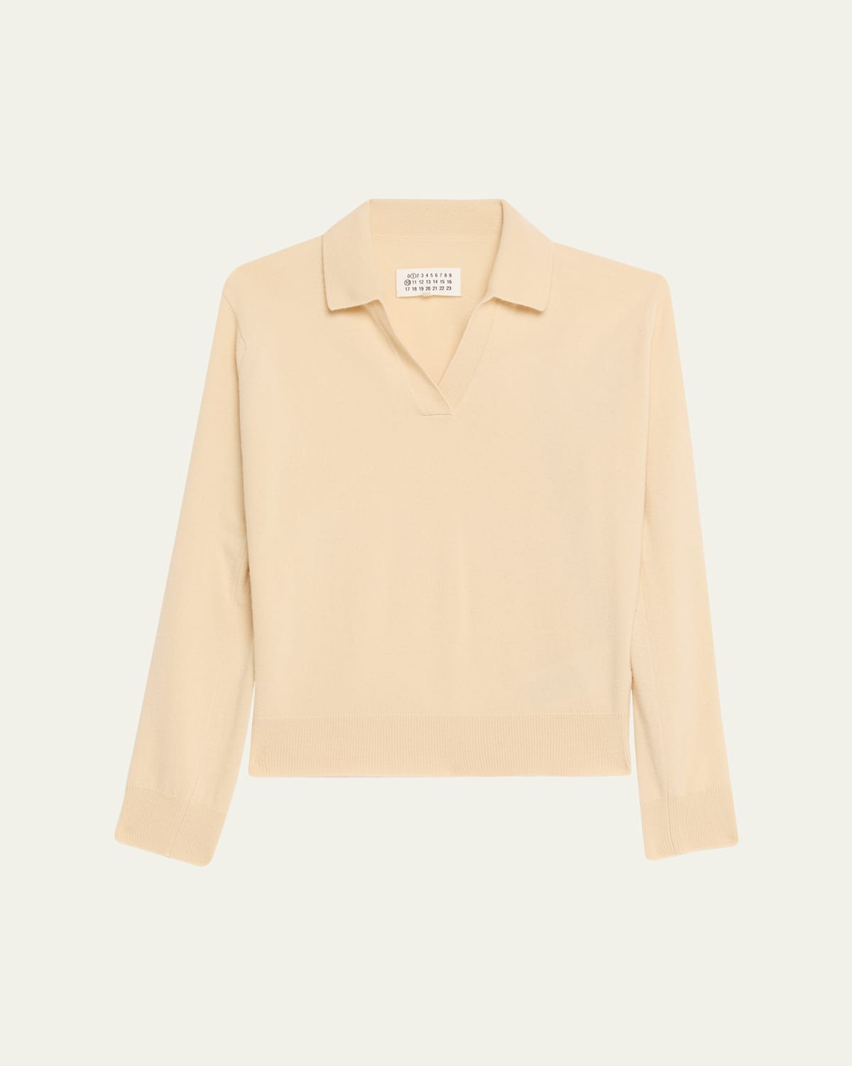 V-Neck Wool Polo Sweater