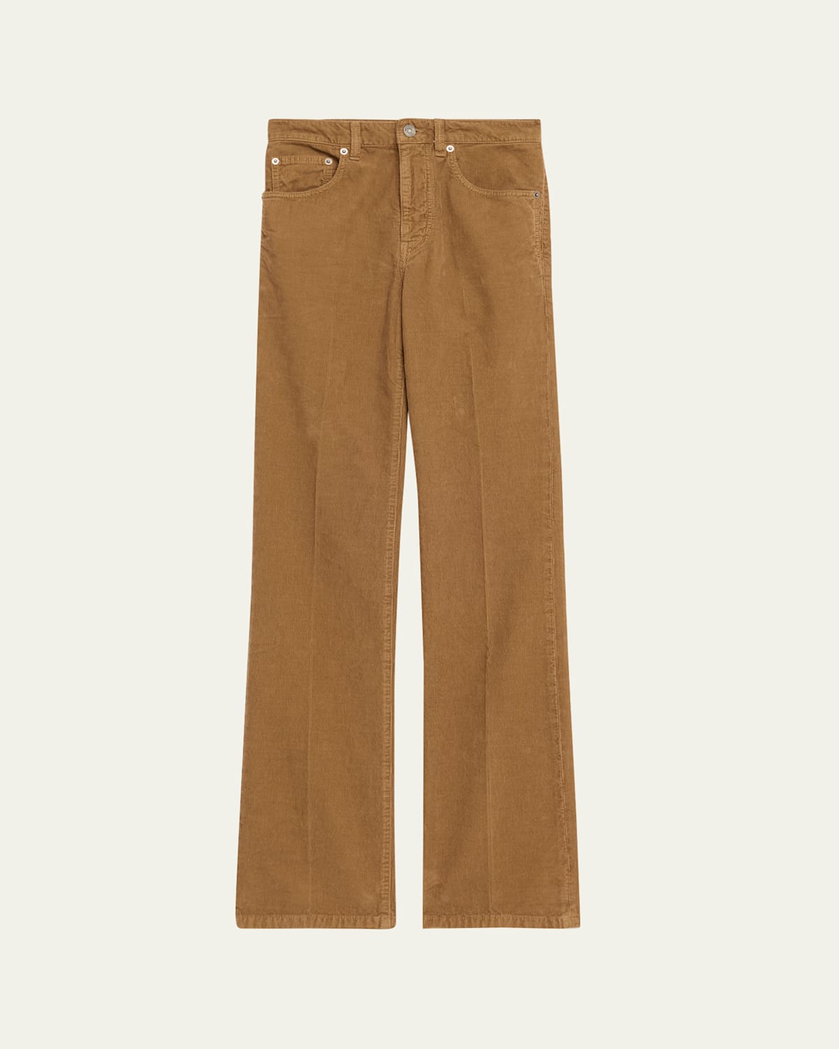 Saint Laurent Corduroy Bootcut-leg Pants In Brown